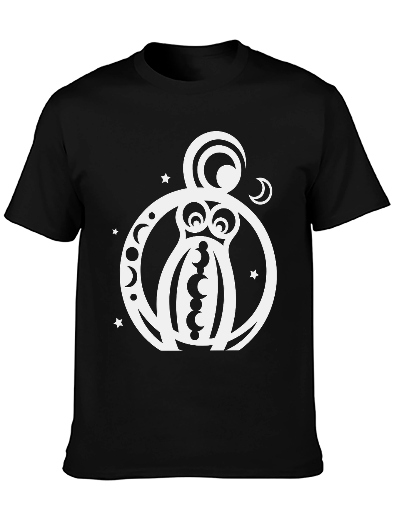 Black Celestial Octopus T-Shirt - Black Cotton Graphic Tee view 3