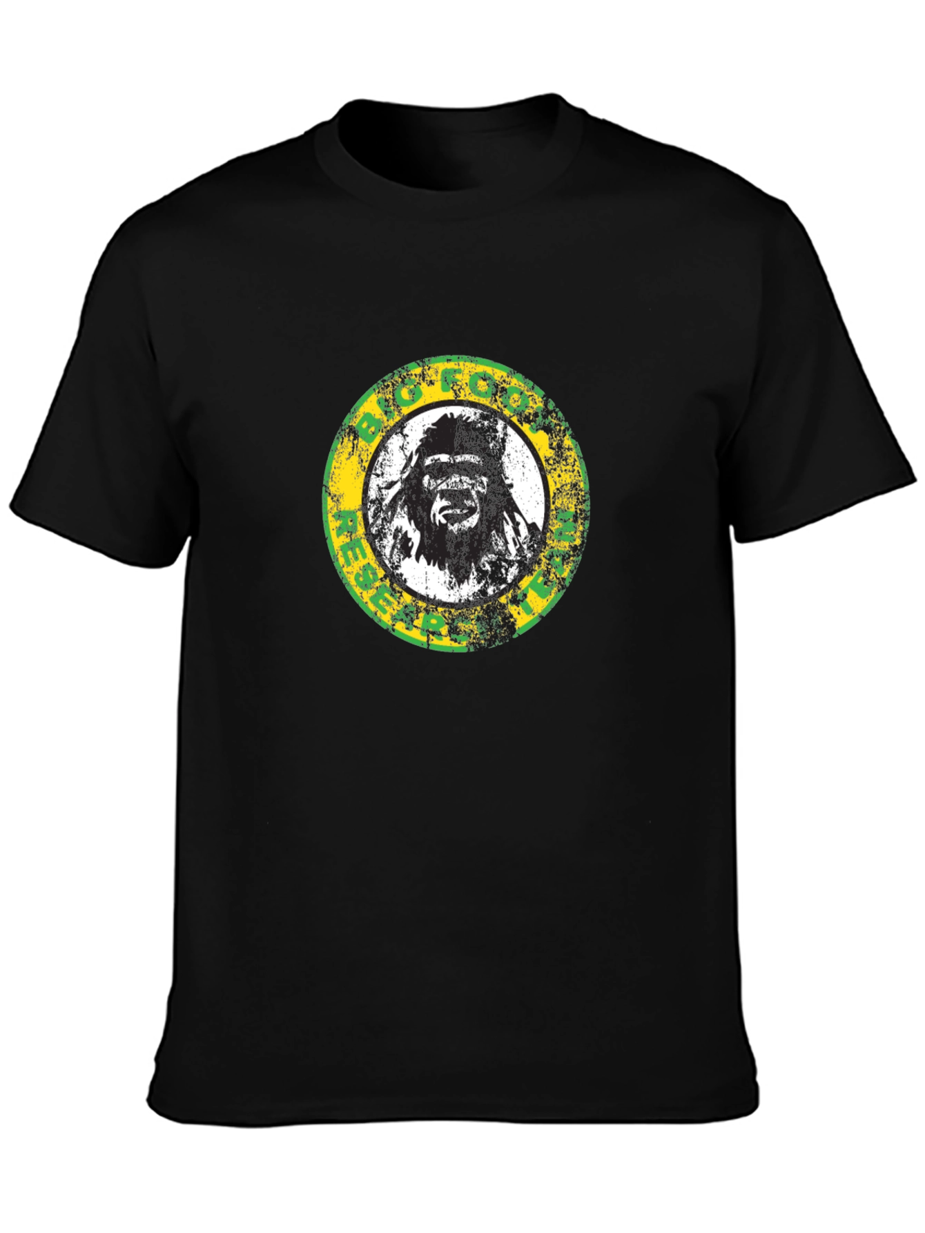 Black Retro Gorilla Graphic Print Black T-Shirt view 3
