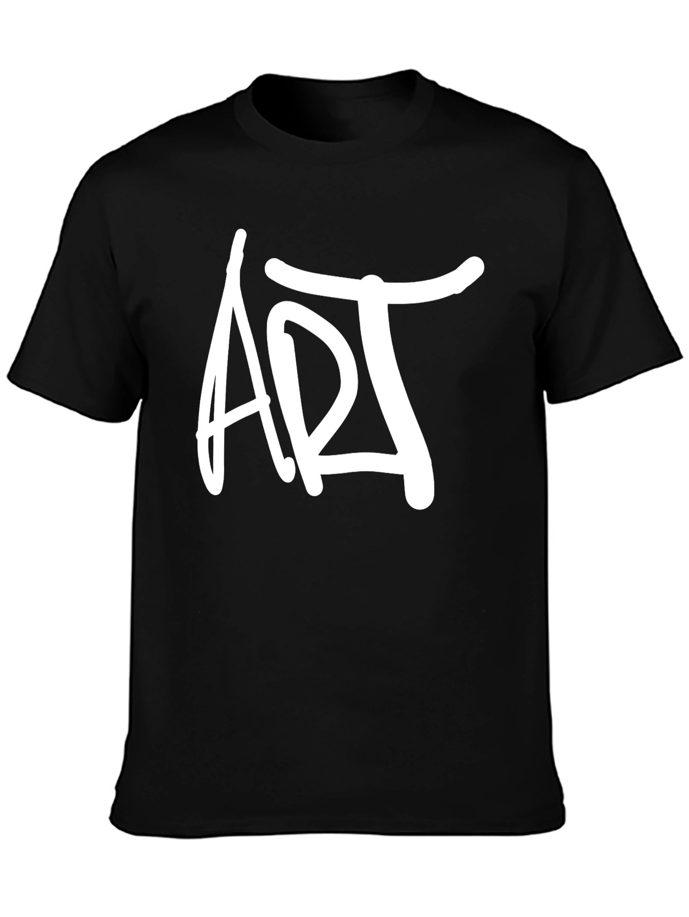 Black ART Graphic Tee - Modern Black Cotton T-Shirt view 3