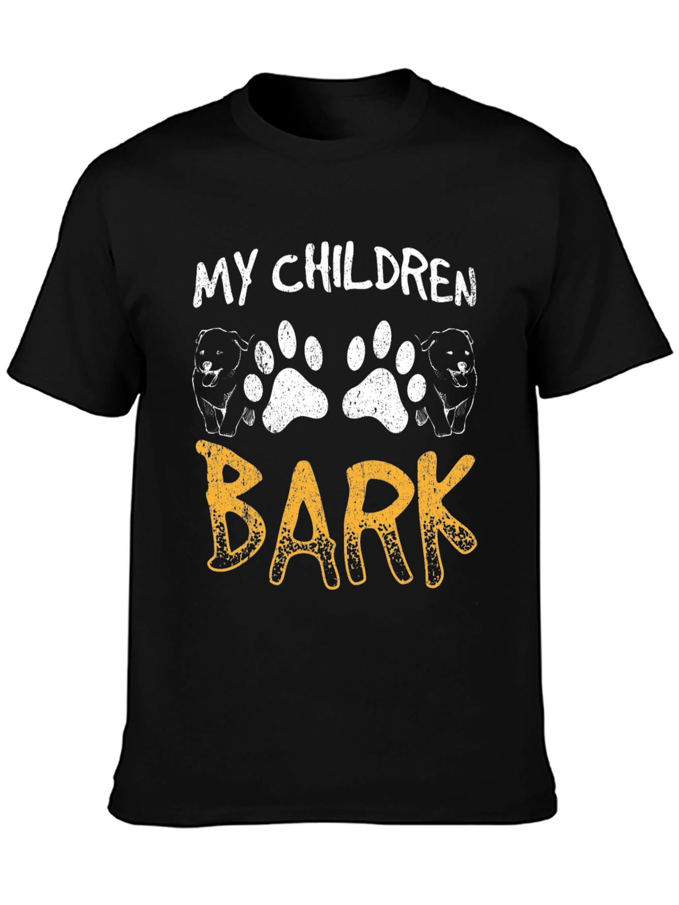 Black My Children Bark T-Shirt - Dog Paw Print Tee view 3