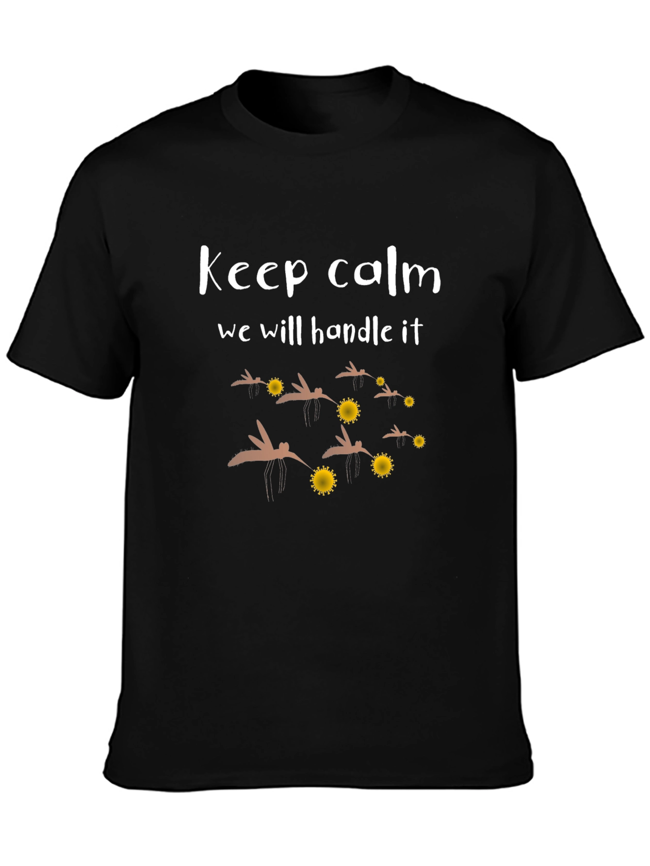 Black Keep Calm Mosquito Squad Black T-Shirt view 3