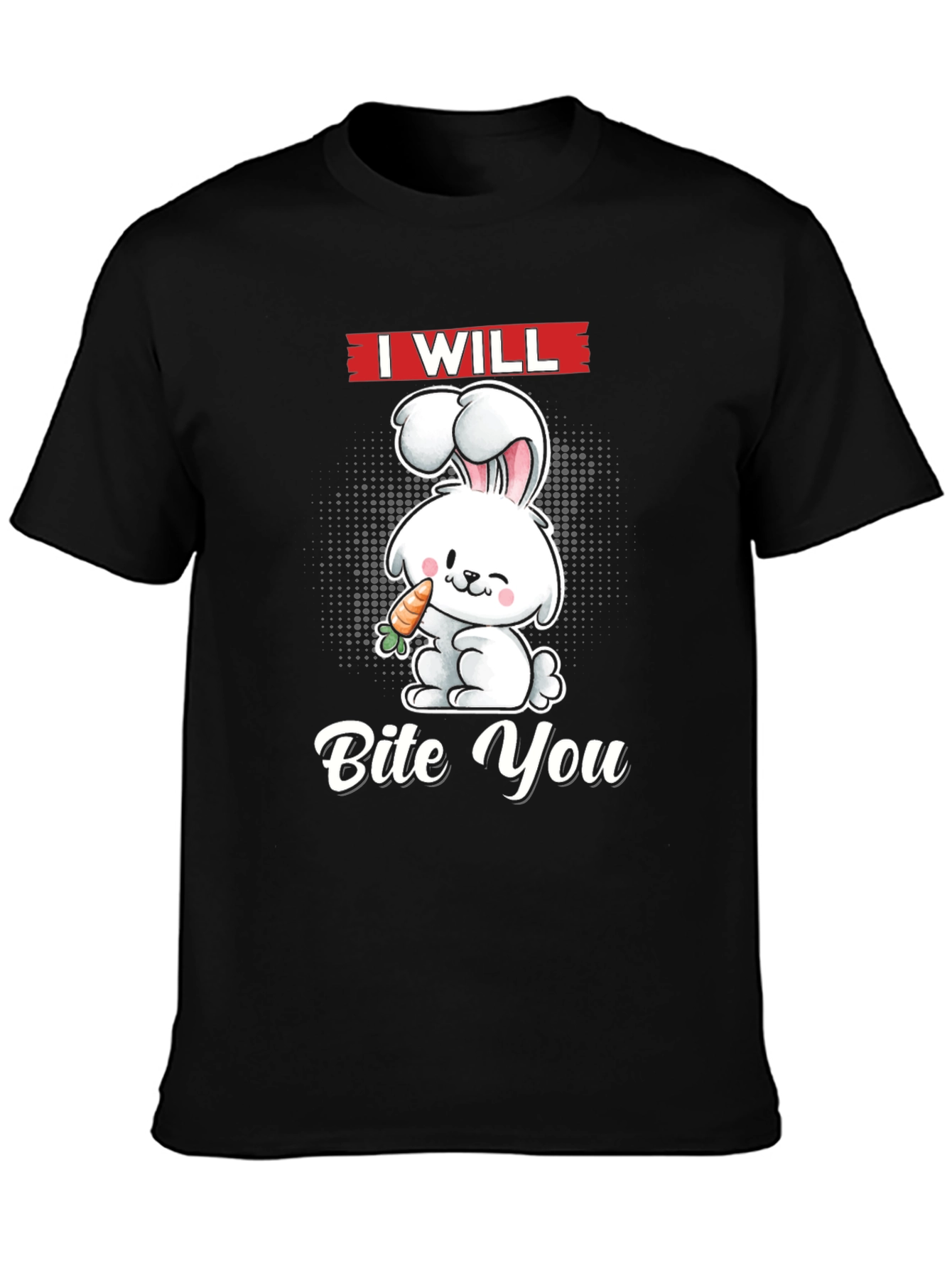 Black I Will Bite You Bunny Graphic Tee view 3