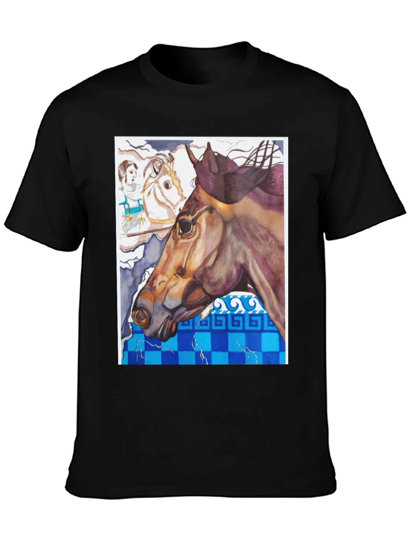 Black Horse Art Graphic Tee view 3