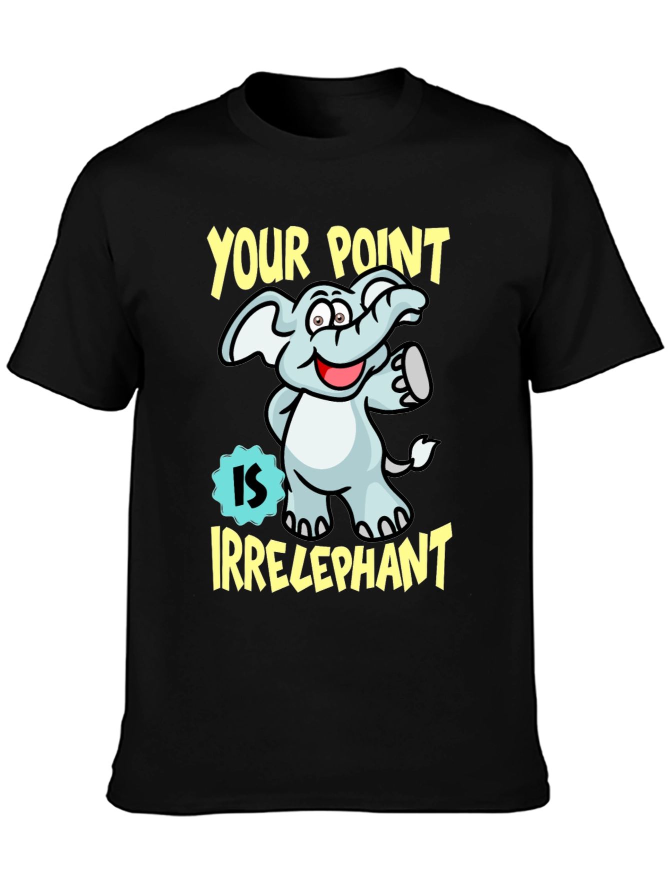 Black Irrelephant Funny Graphic Tee view 3
