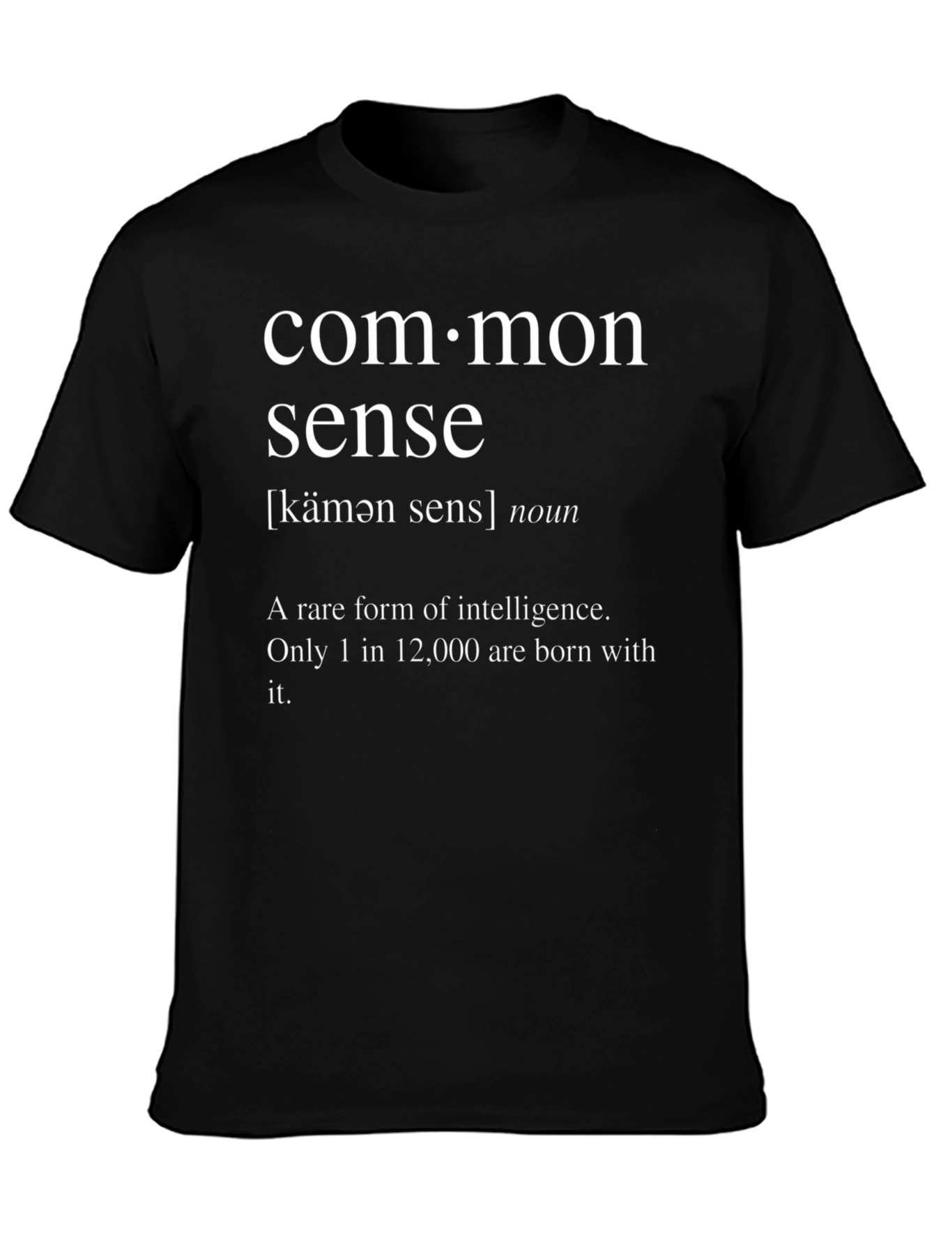 Black Common Sense Definition T-Shirt - Rare Intelligence Tee view 3