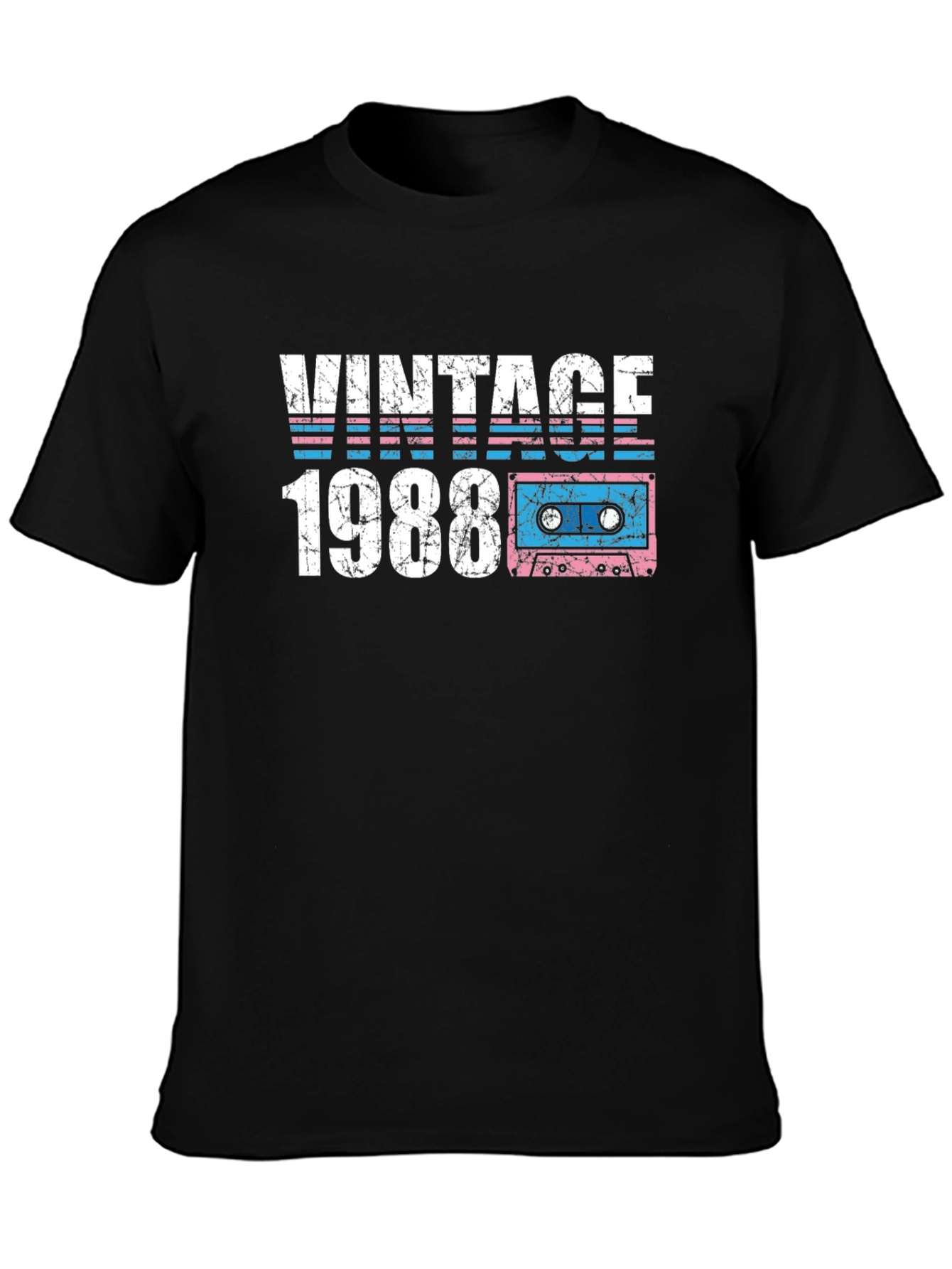 Black Vintage 1988 Cassette Graphic T-Shirt view 3