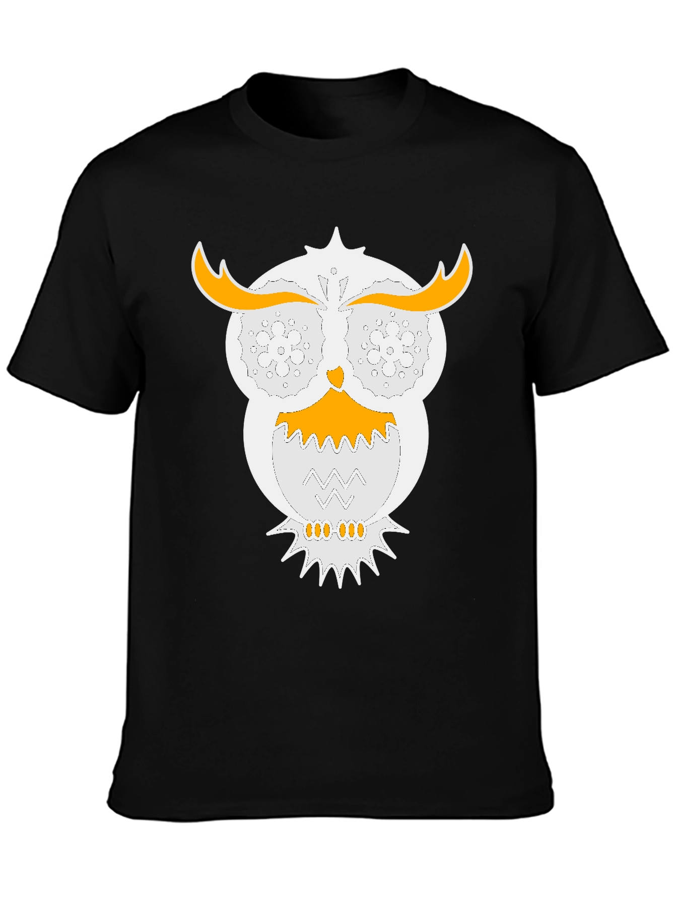 Black Owl Graphic T-Shirt - Unique Design Black Tee view 3