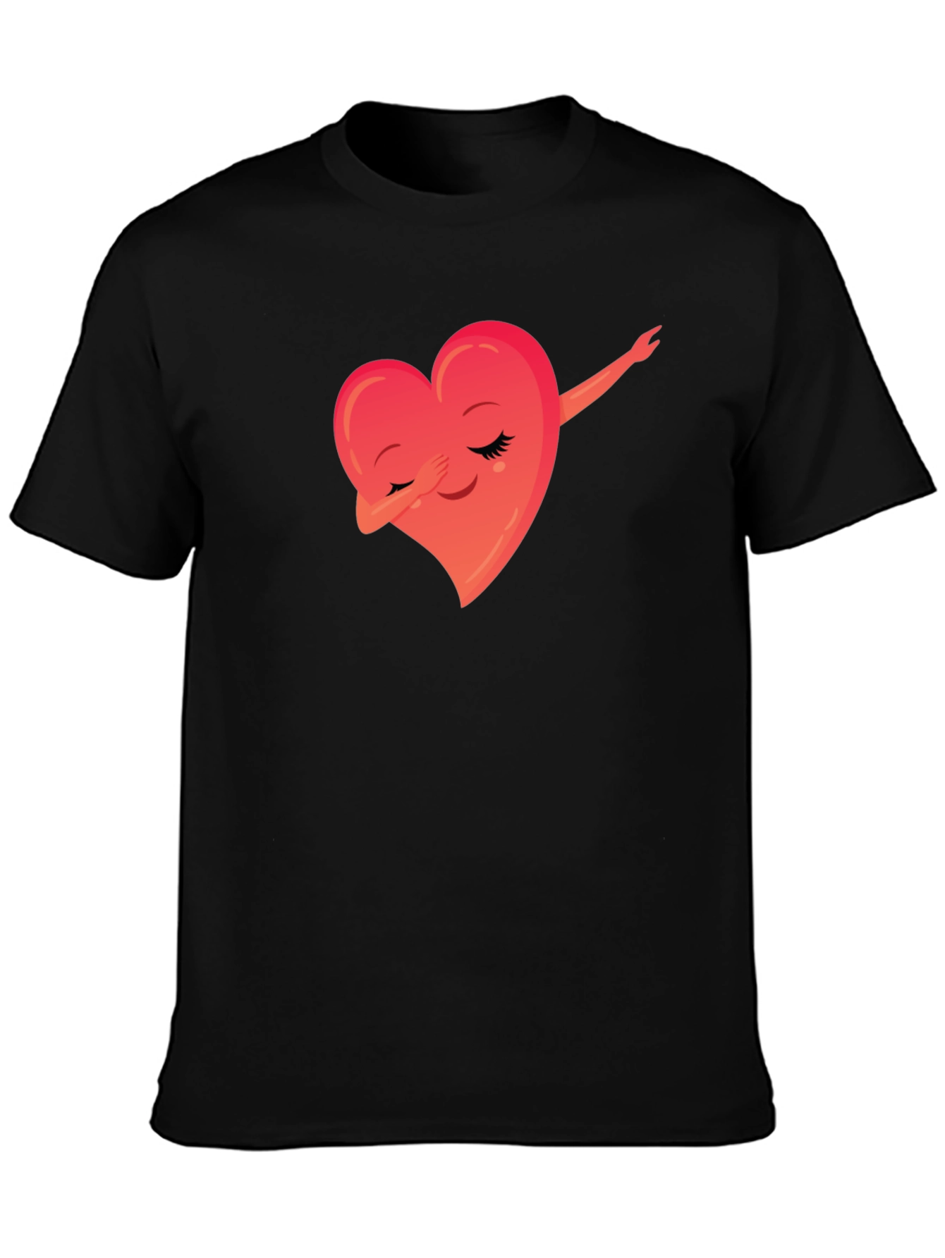 Black Dabbing Heart Graphic Tee - Soft & Stylish view 3