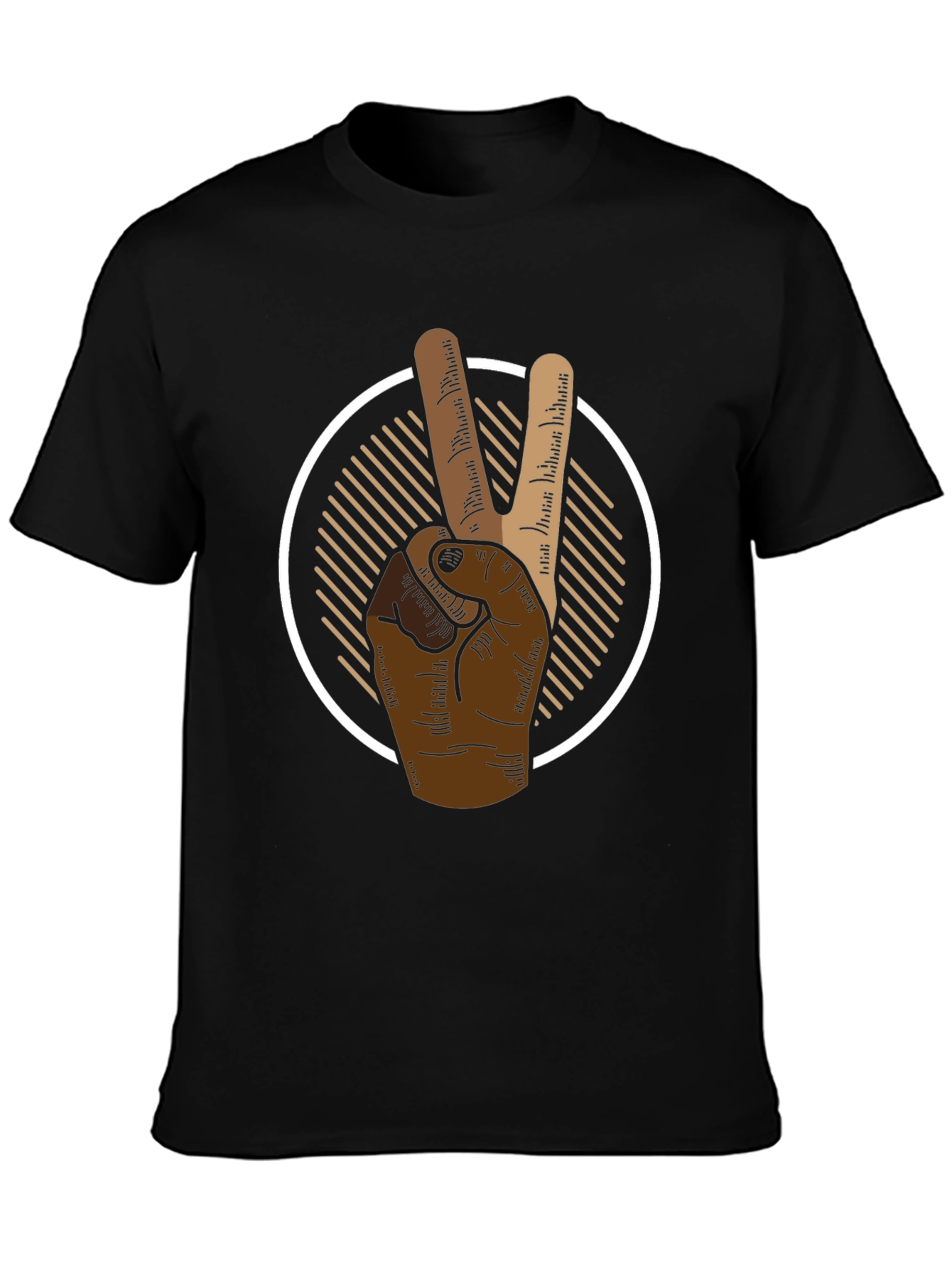 Black Peace Sign Graphic Tee - Men's Black T-Shirt view 3