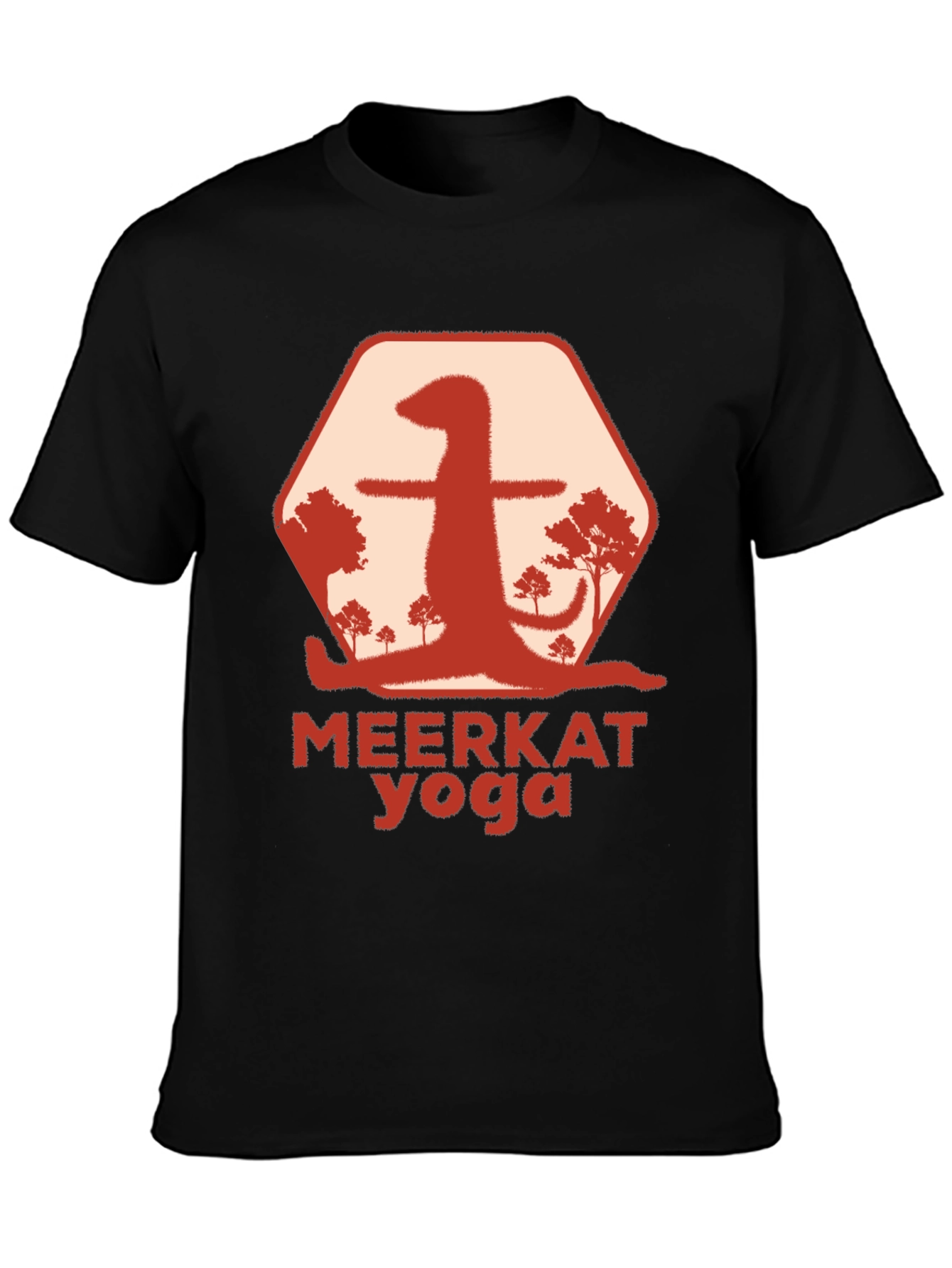 Black Meerkat Yoga Graphic T-Shirt - Unique Animal Design view 3
