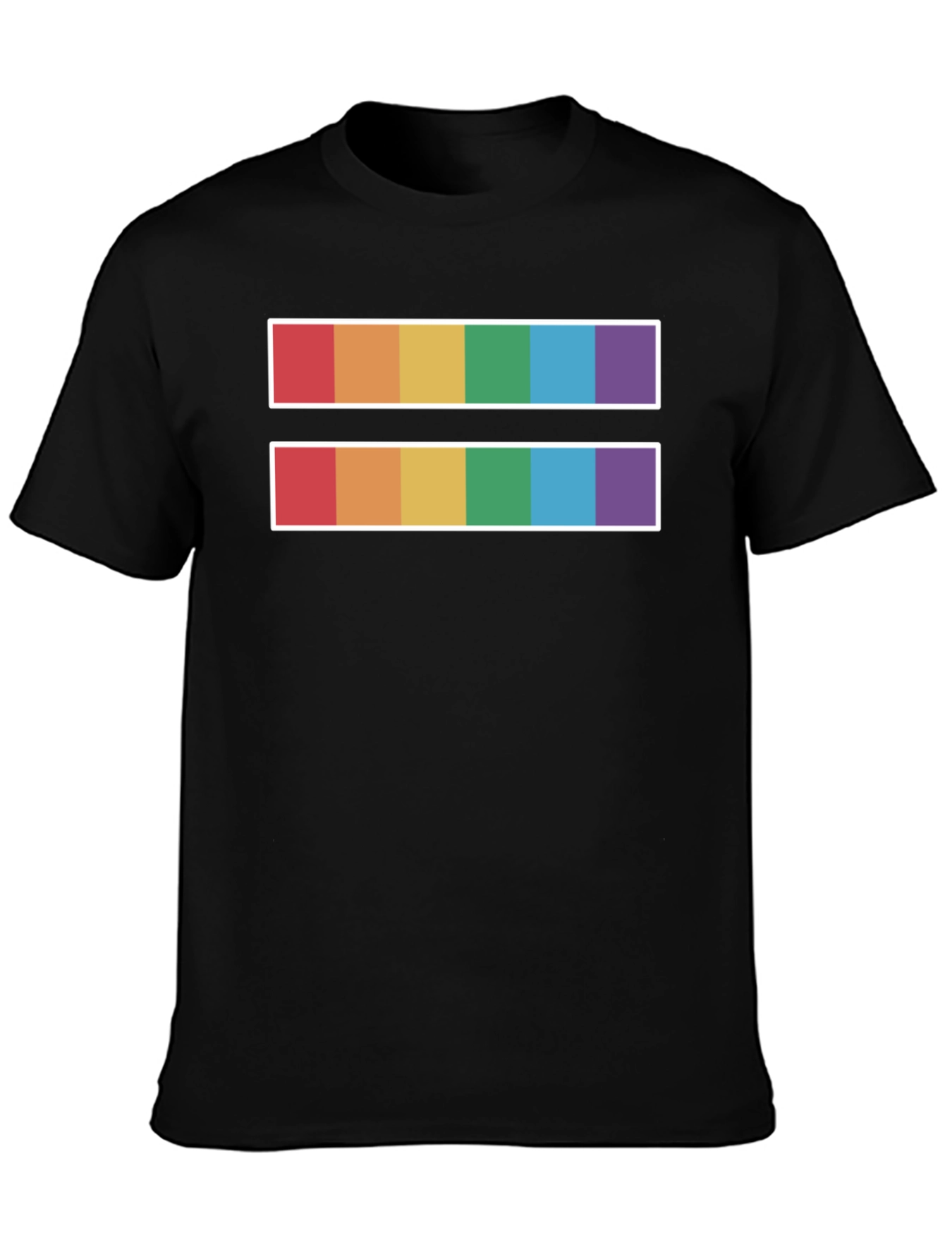 Black Equality Pride T-Shirt - Rainbow Symbol view 3