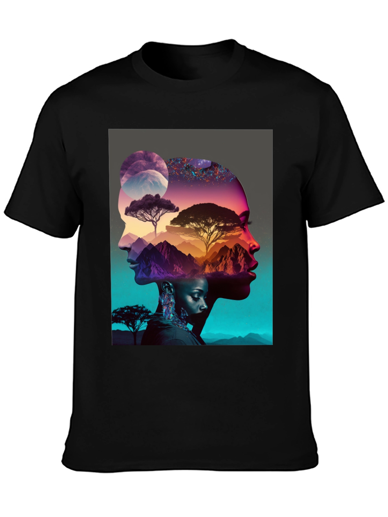 Artistic Afro Silhouette Graphic Tee - 3