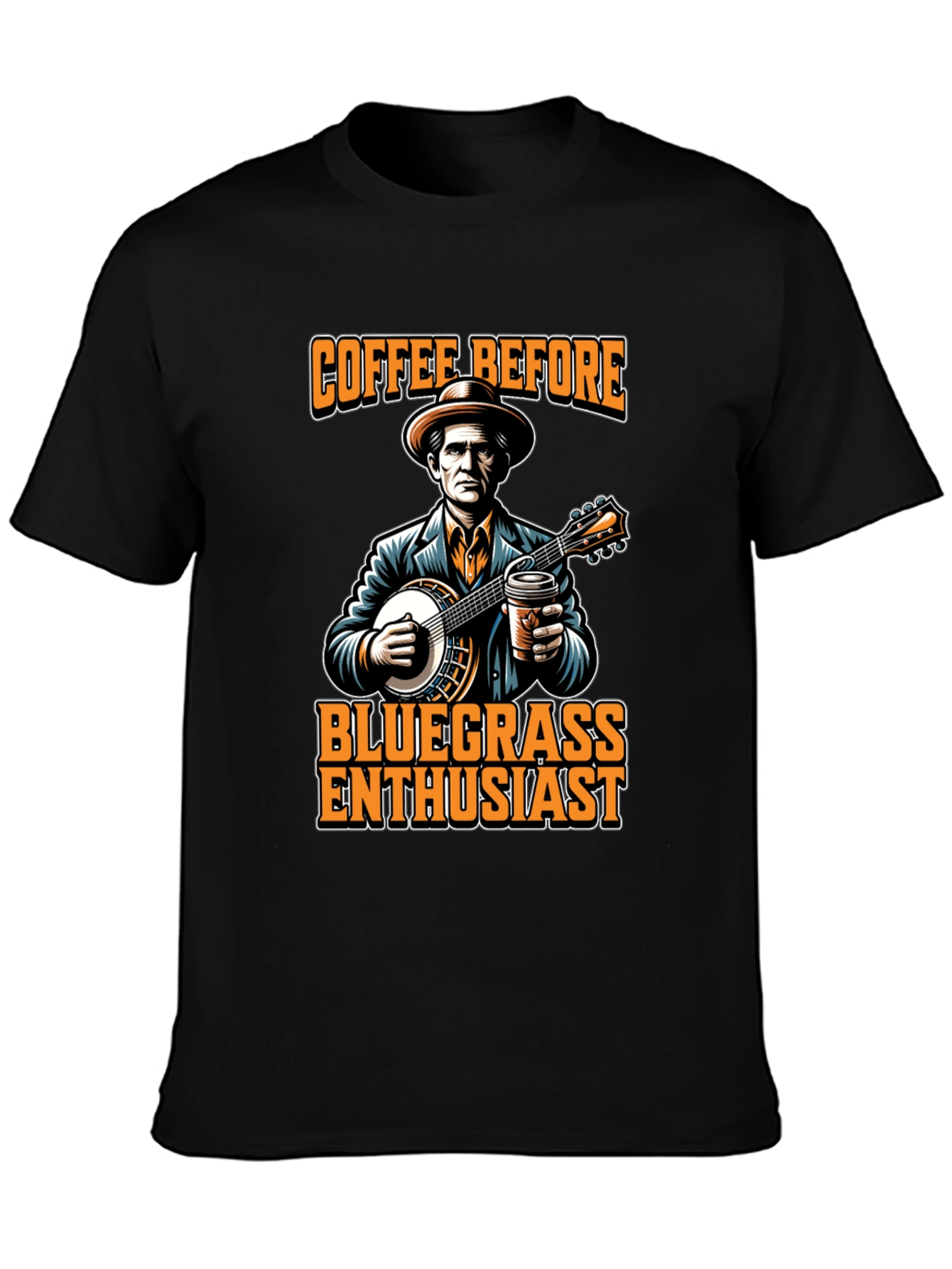 Black Coffee Before Bluegrass T-Shirt view 3