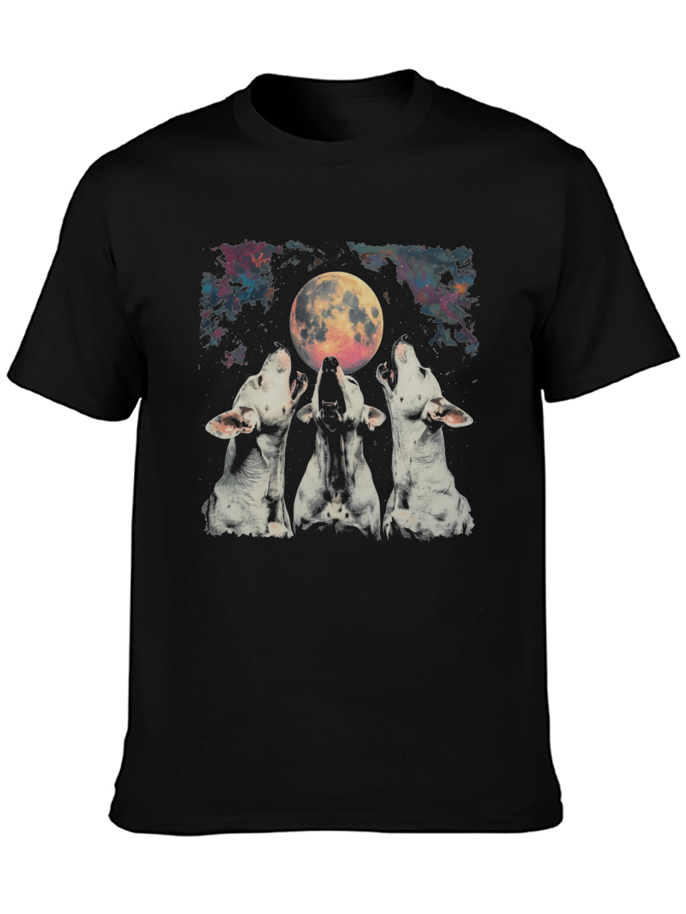 Black Men's Black Three Wolf Moon Graphic Tee view 3