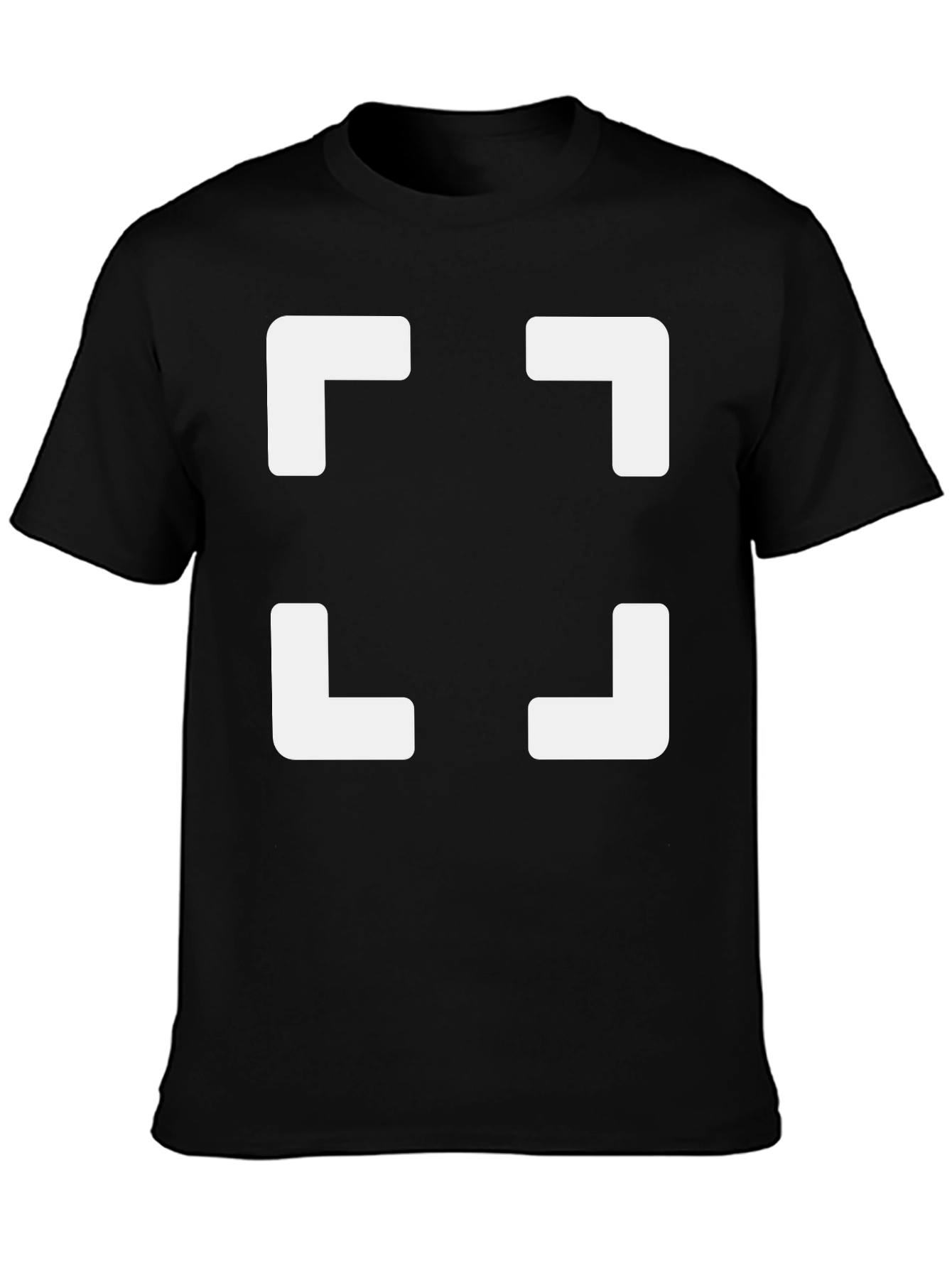 Black Geometric Square T-Shirt - Modern Minimalist Style view 3