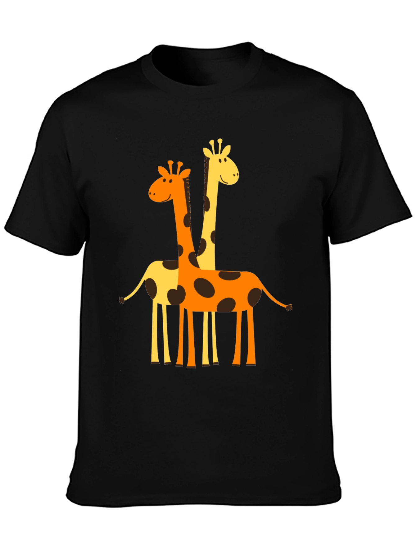 Black Giraffe Graphic Tee - Men's Black Crew Neck T-Shirt view 3