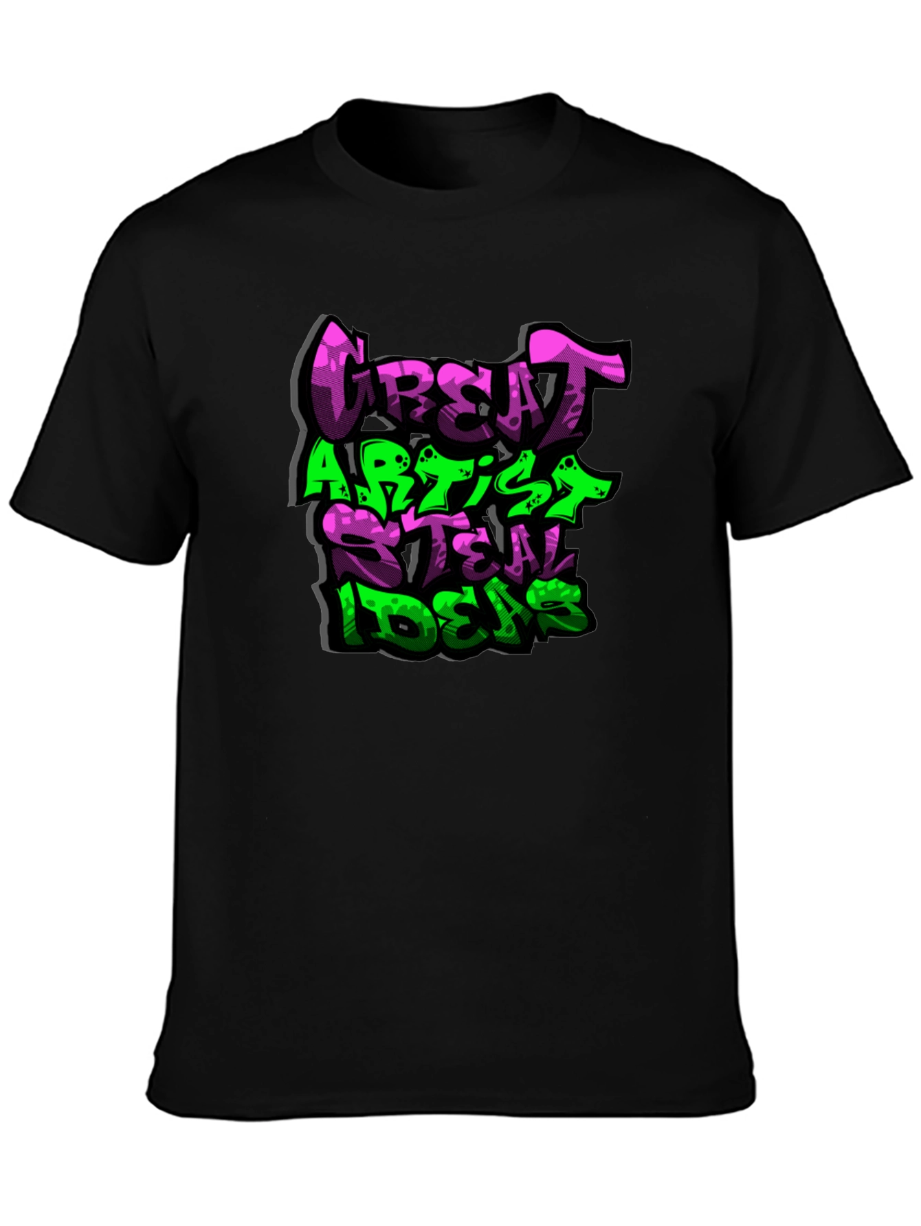 Black Great Artist Steal Ideas Graphic T-Shirt view 3