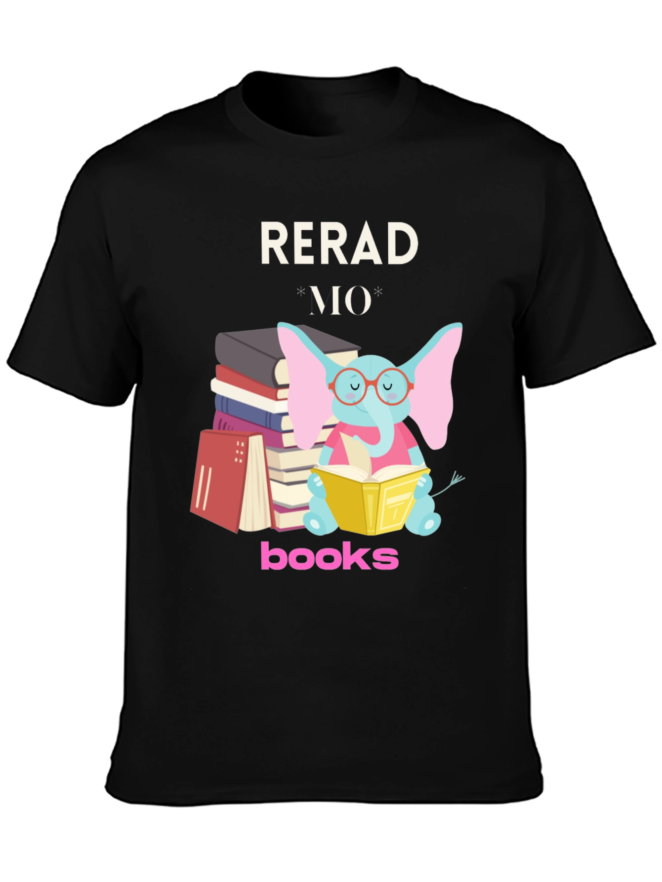 Black Read More Books T-Shirt view 3