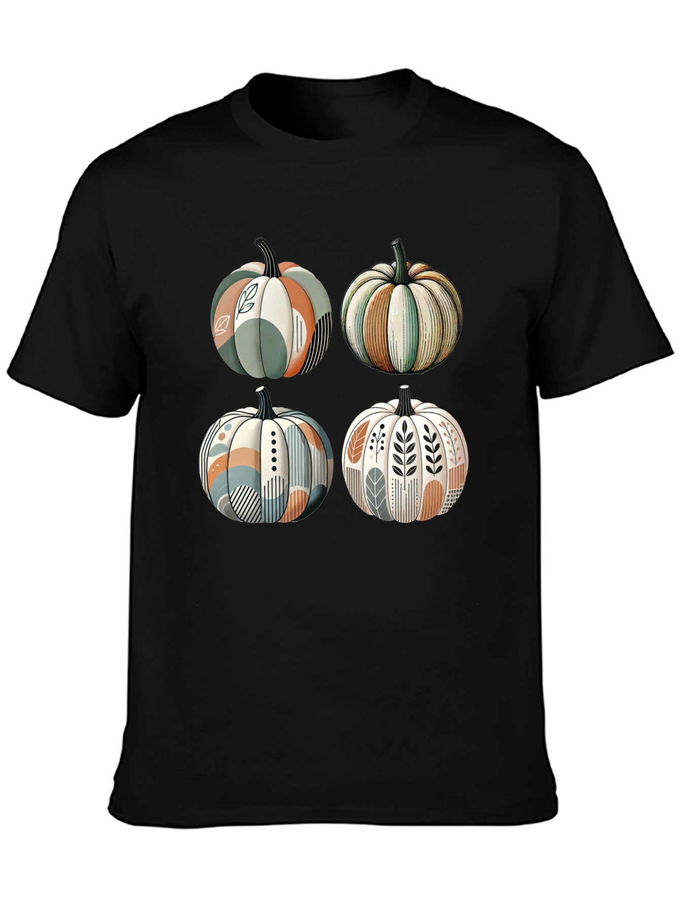 Black Trendy Pumpkin Patch T-Shirt view 3