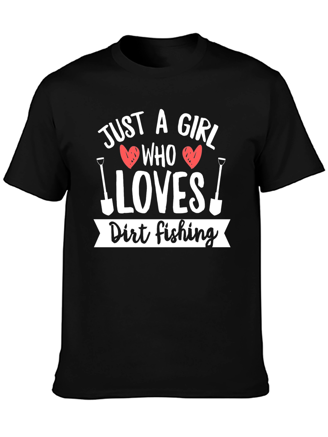 Black Dirt Fishing T-Shirt - Just A Girl Who Loves Gardening view 3