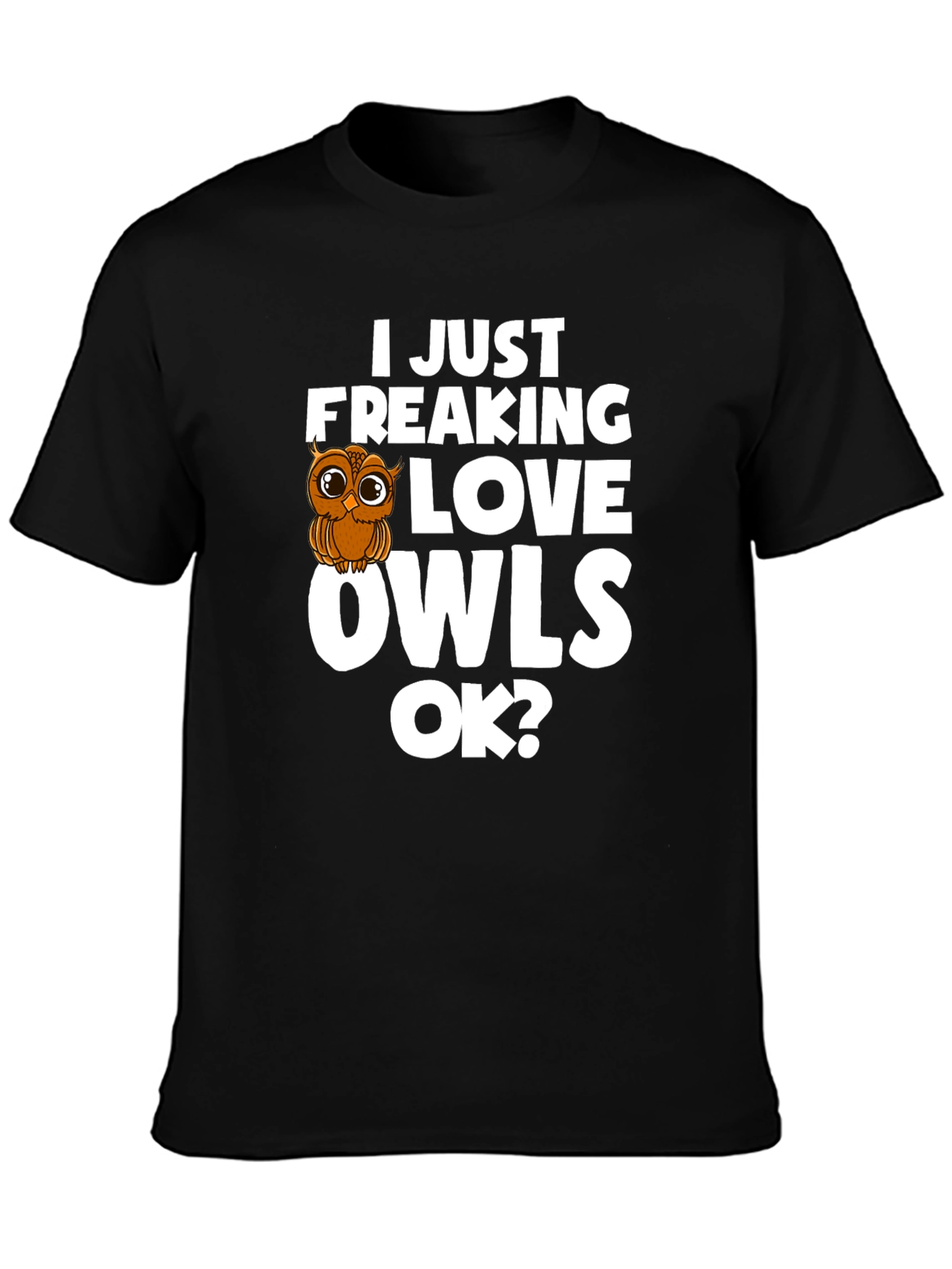 Black I Love Owls T-Shirt - Cute Owl Graphic Tee view 3