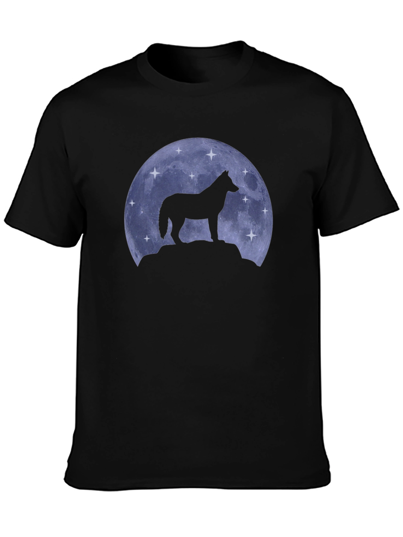 Black Wolf Moon Silhouette T-Shirt view 3