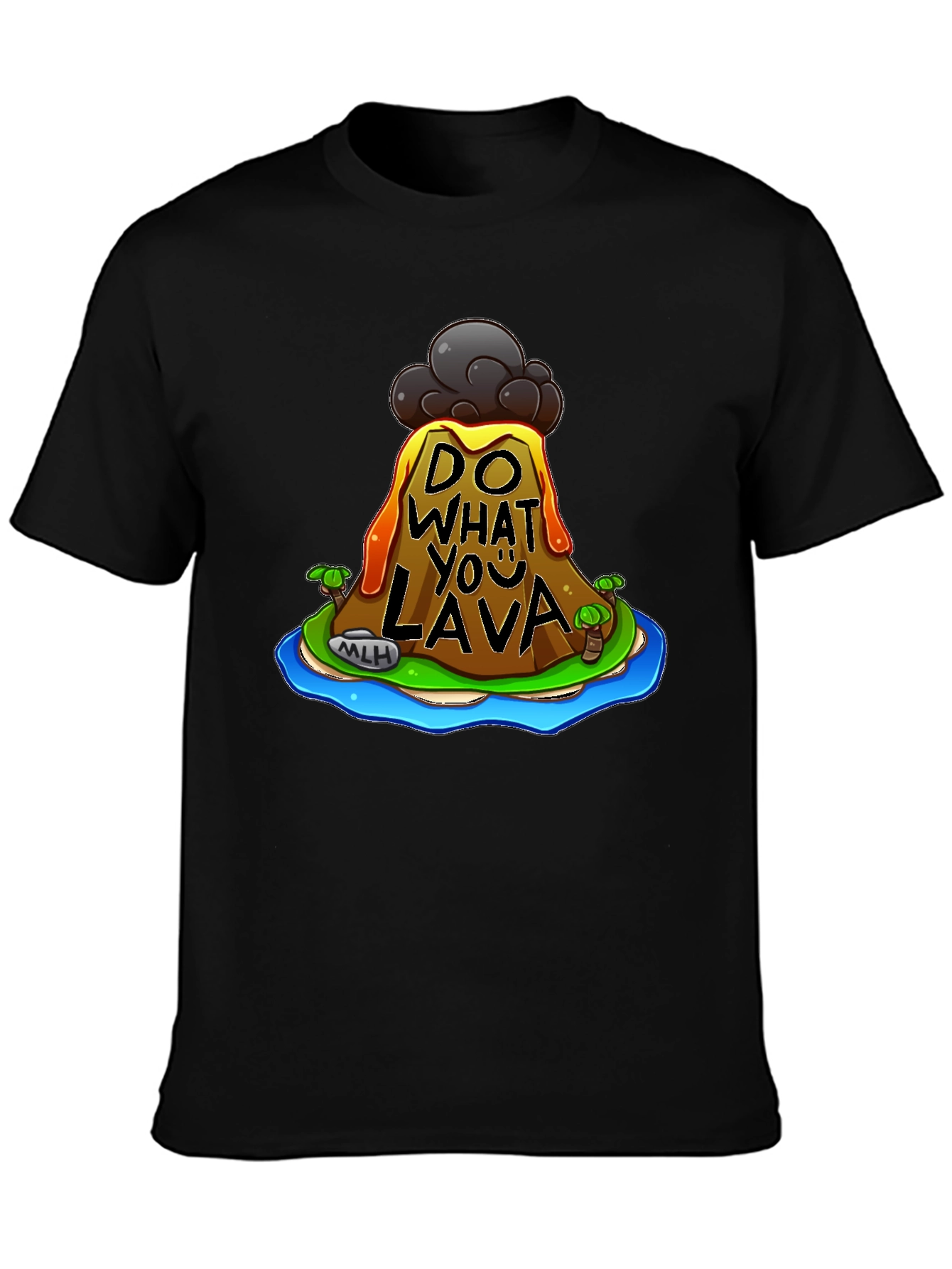 Black Do What You Lava Graphic Tee - Black Cotton T-Shirt view 3