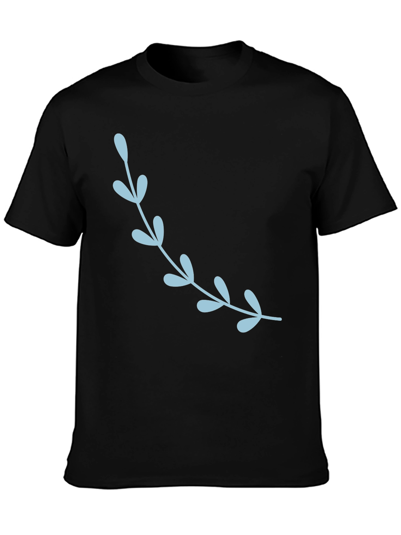 Black Stylish Black T-Shirt with Floral Accent view 3