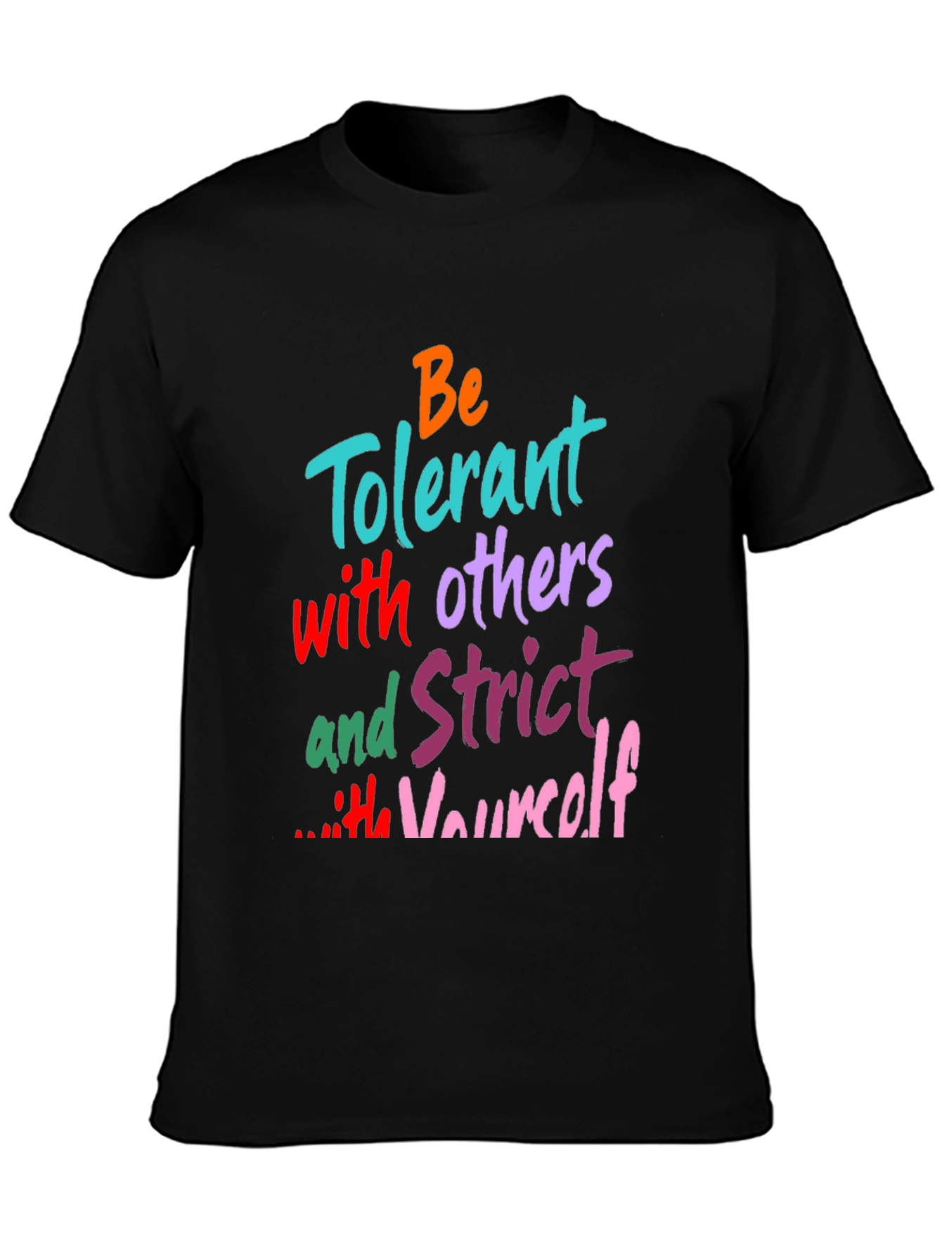 Black Be Tolerant Graphic Print T-Shirt view 3