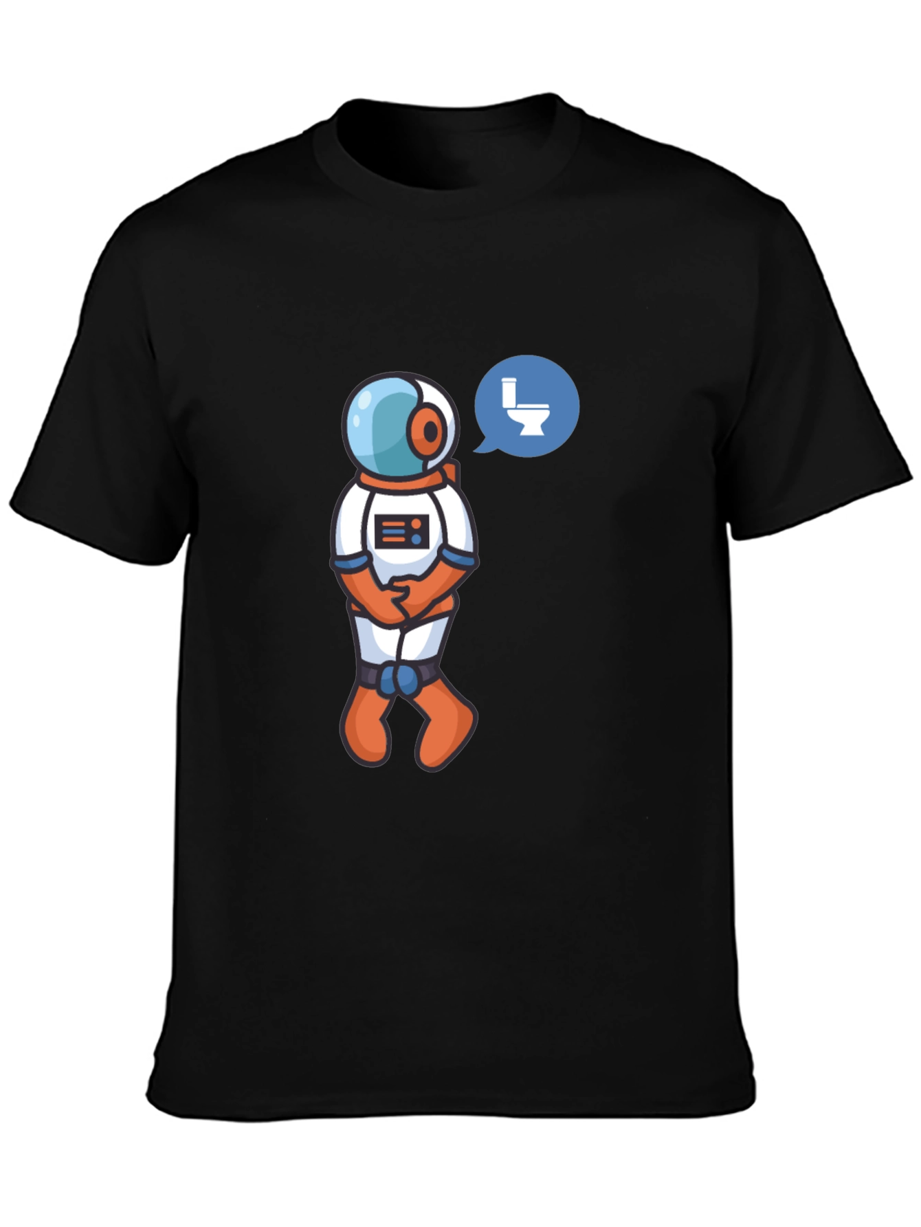 Black Astronaut Toilet Humor T-Shirt - Black view 3