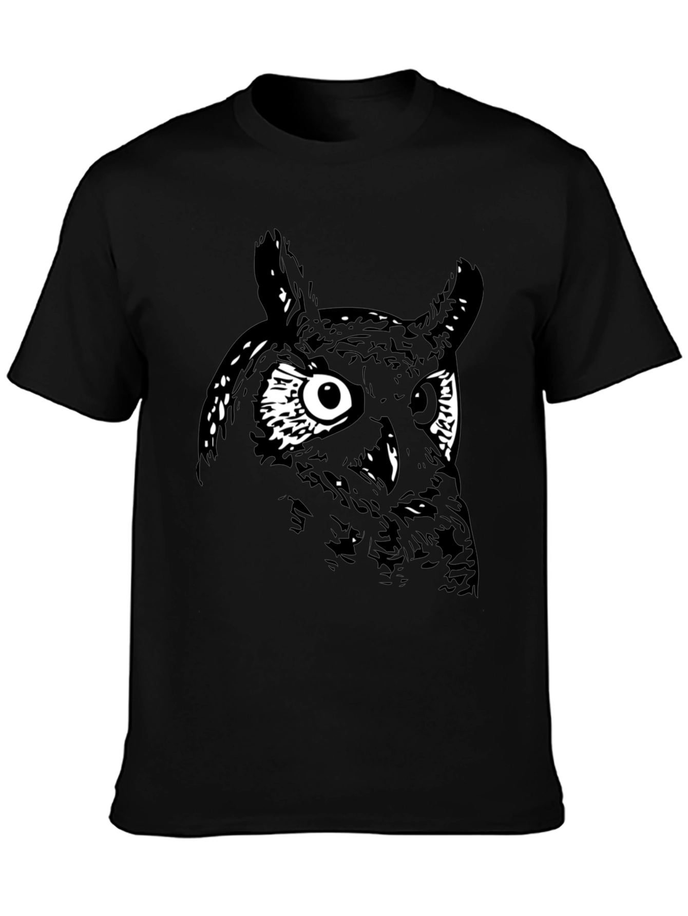 Black Men's Black Owl Graphic Tee view 3