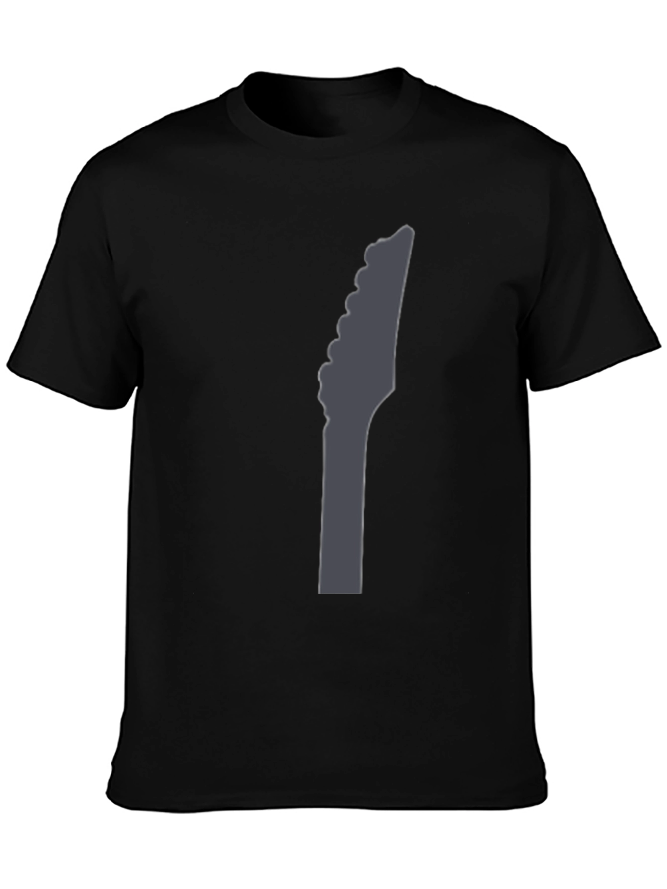 Black Guitar Headstock Graphic Black T-Shirt view 3