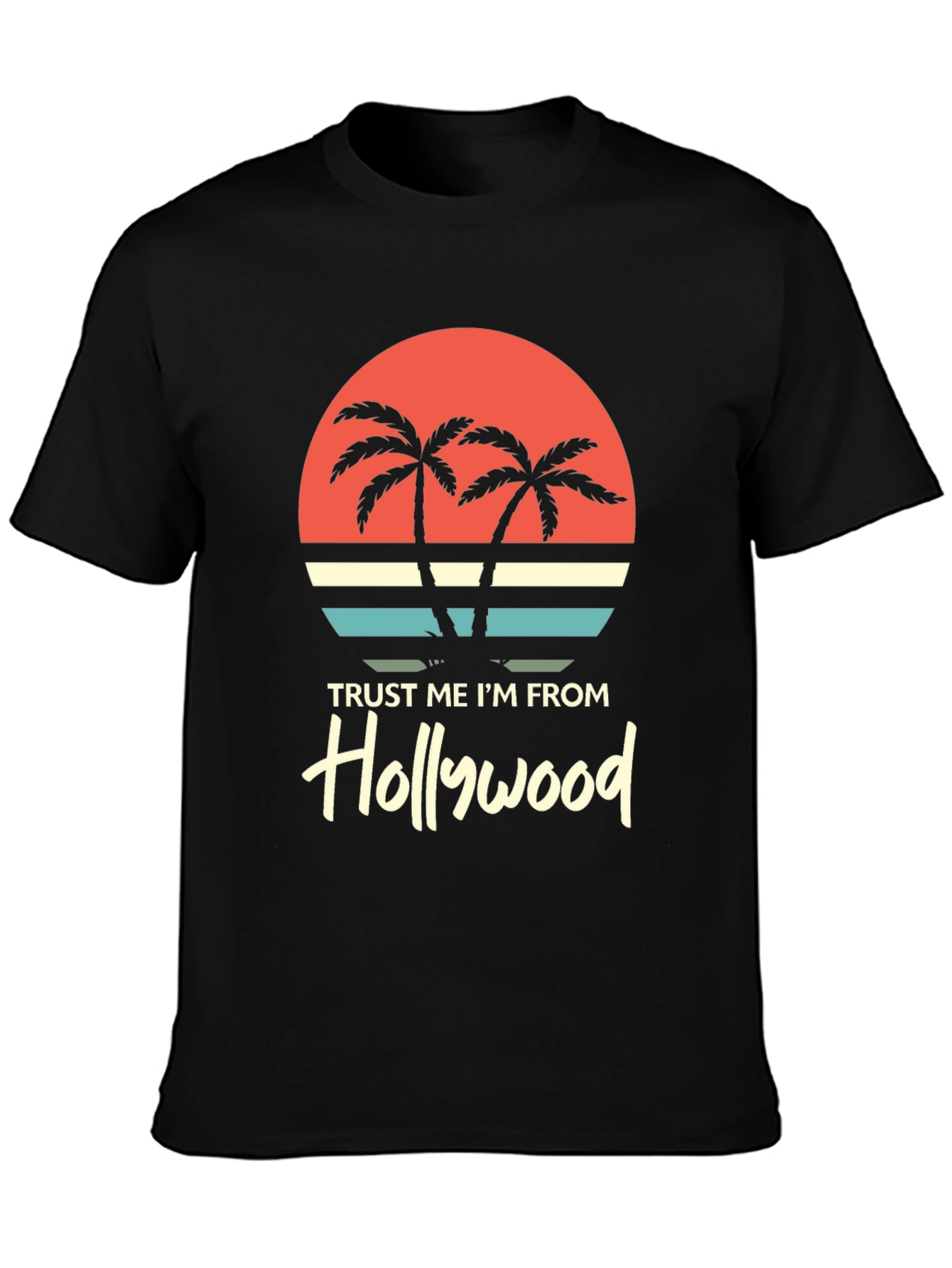 Black Trust Me I'm From Hollywood Graphic Tee view 3