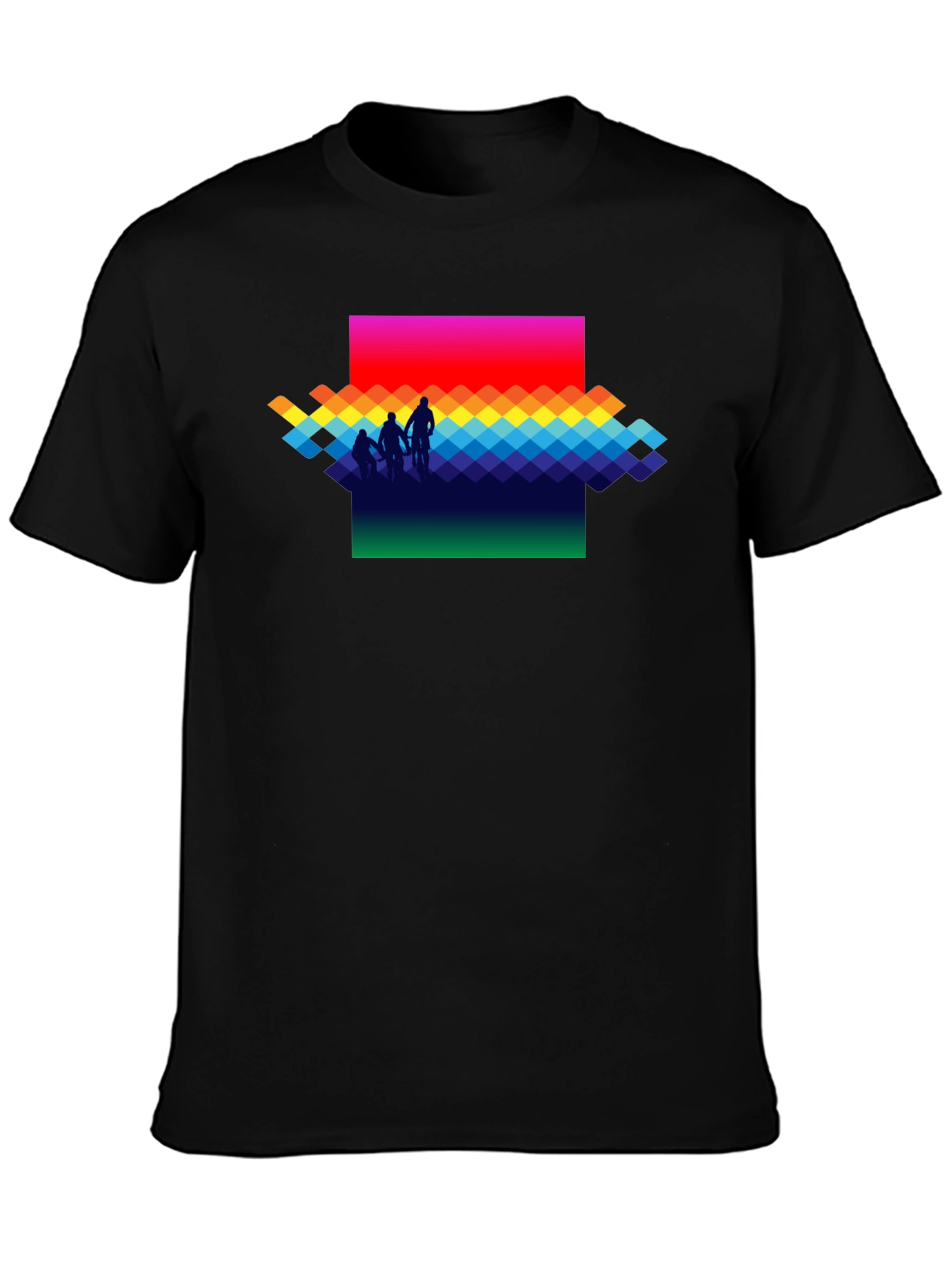 Black Rainbow Pixel Art T-Shirt - Stylish Graphic Tee view 3