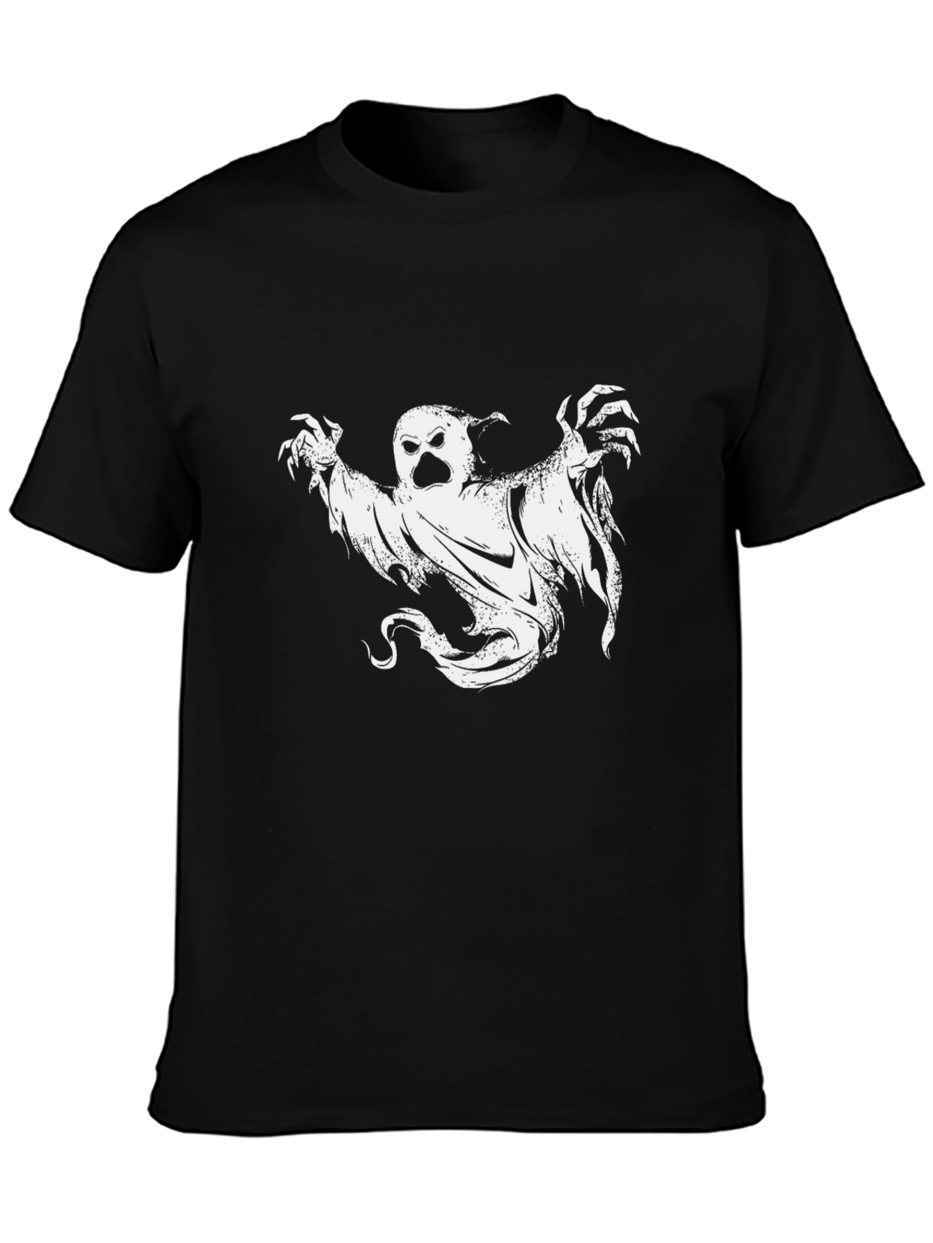 Black Spooky Ghost Graphic Tee - Black view 3
