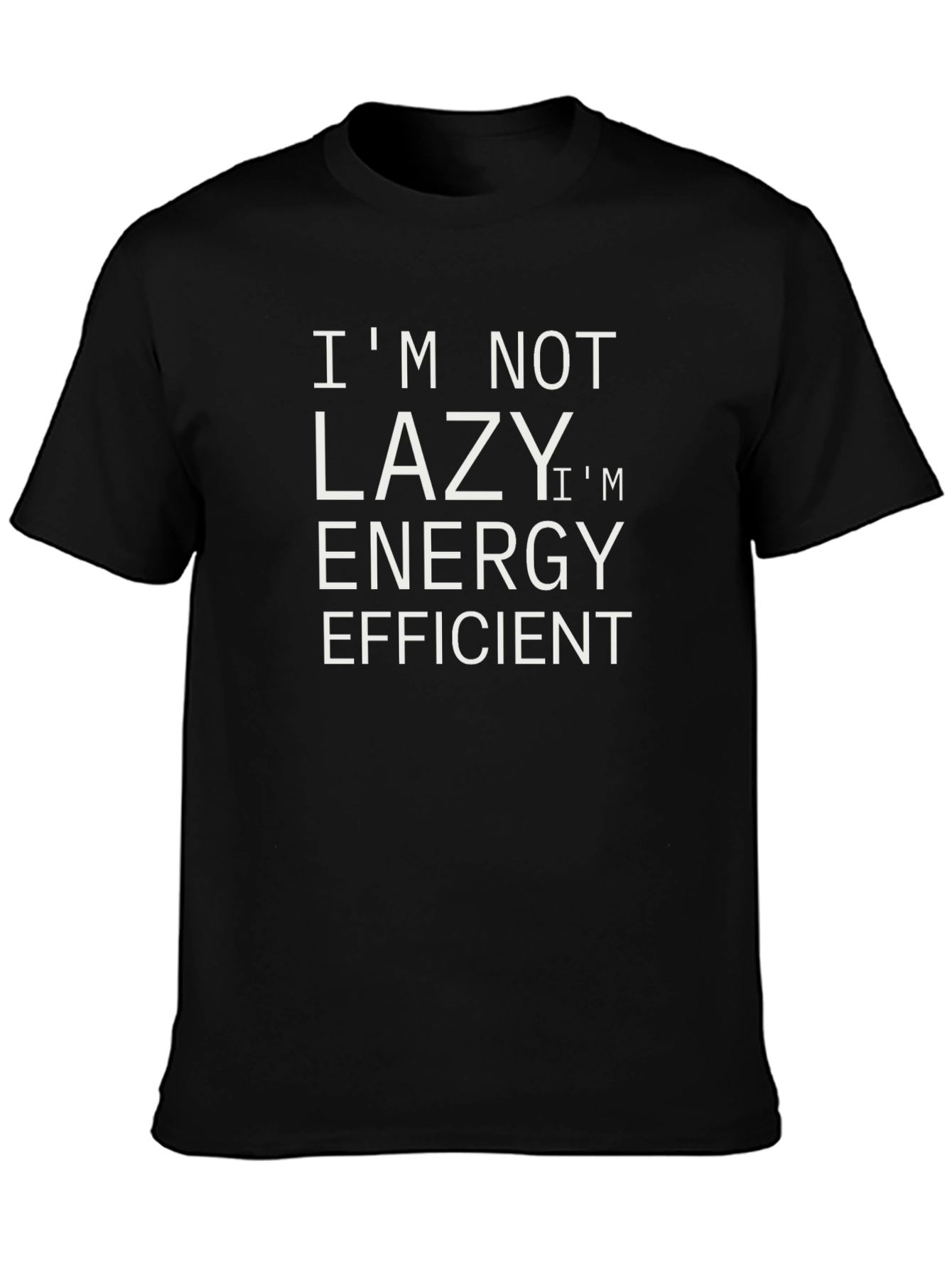 Black Funny Energy Efficient Graphic Tee view 3