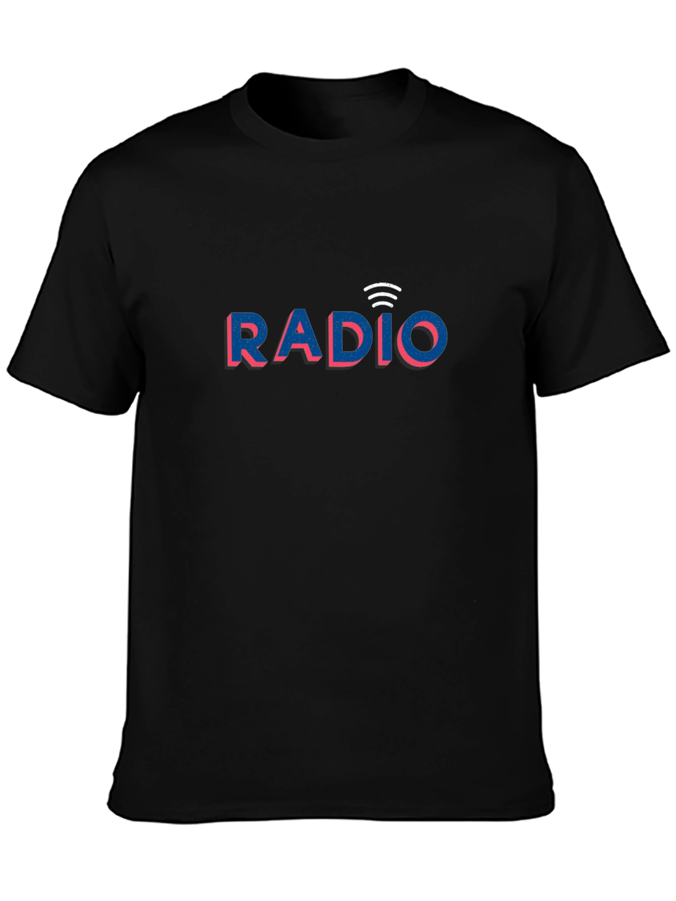 Black Radio Graphic Tee - Stylish Men's Black T-Shirt view 3