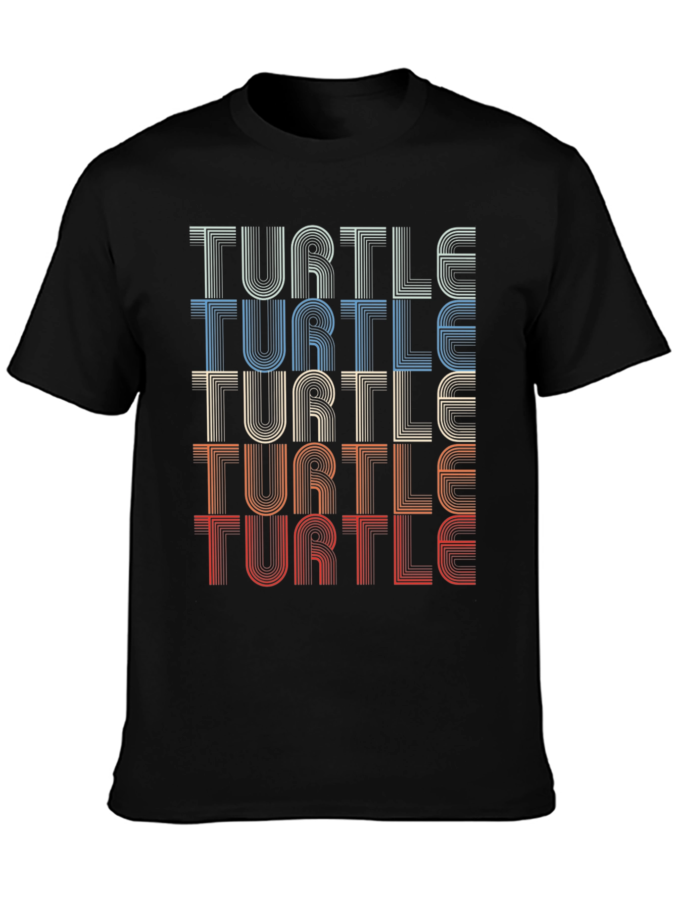 Black Retro Turtle T-Shirt - Vintage Style Tee view 3