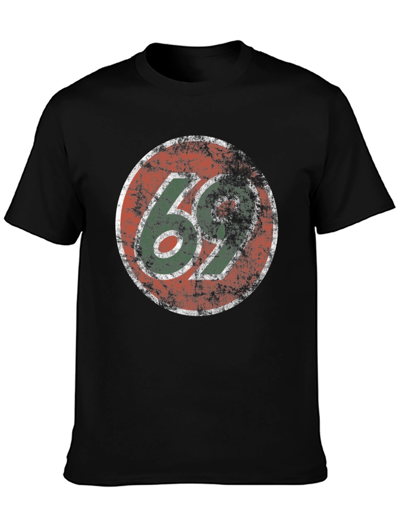 Black Vintage 69 Graphic Print Tee - Retro Style view 3