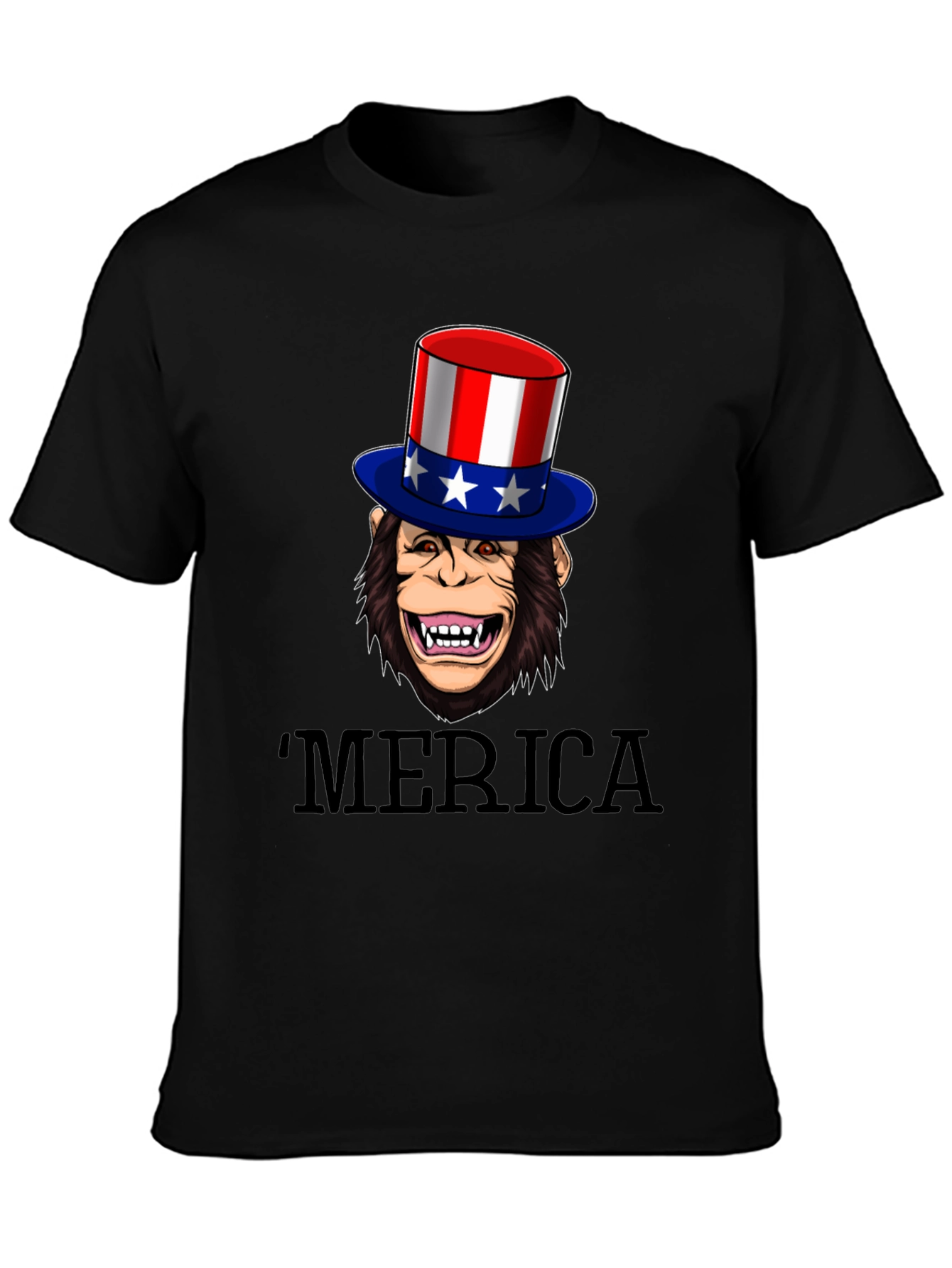 Black Patriotic Monkey T-Shirt view 3