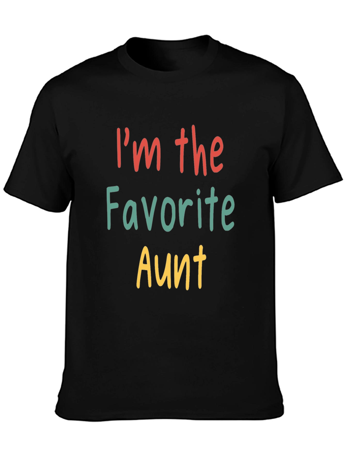 Black Favorite Aunt T-Shirt - Fun Family Tee view 3