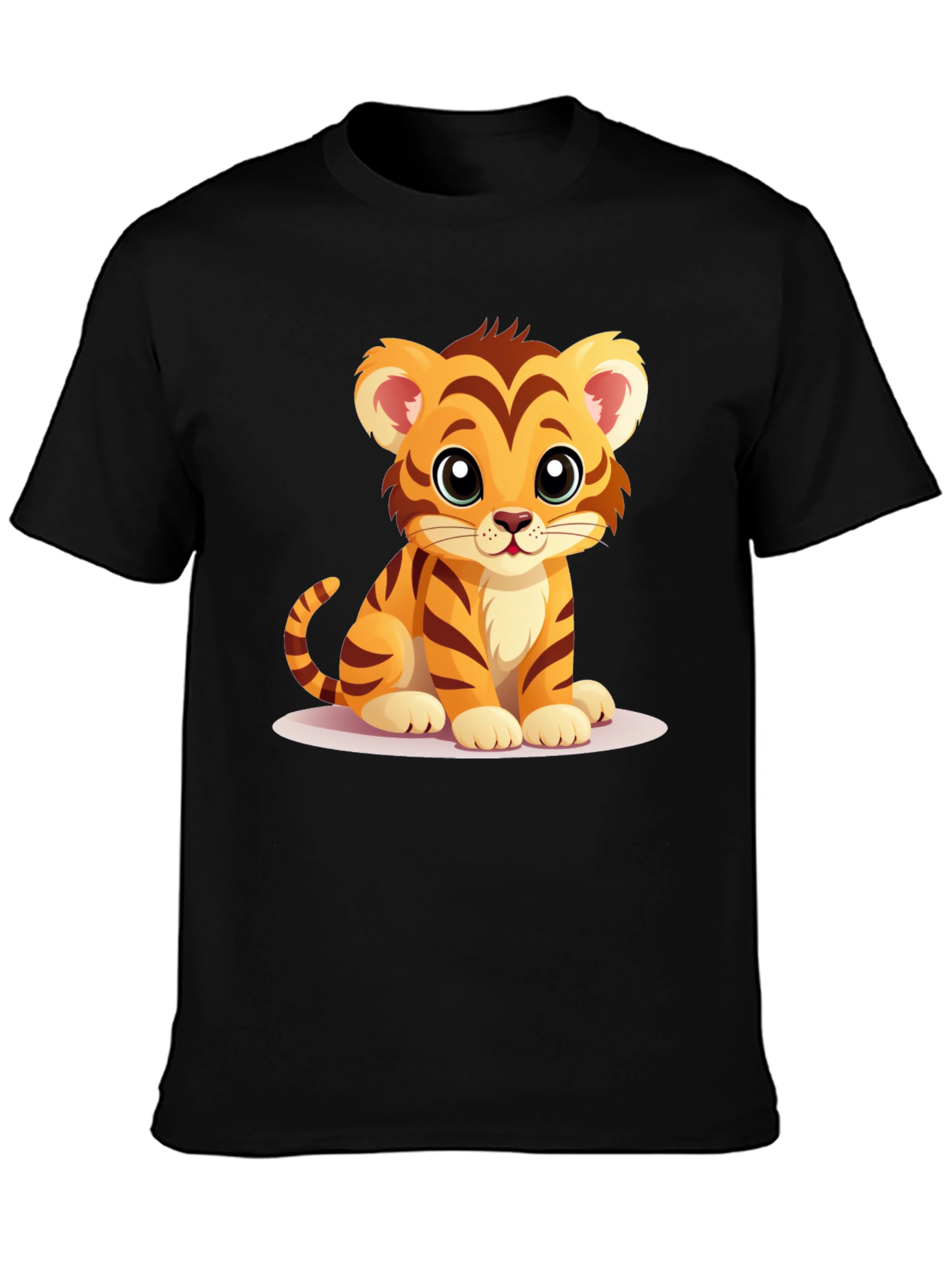 Black Cute Tiger Cub Graphic T-Shirt view 3