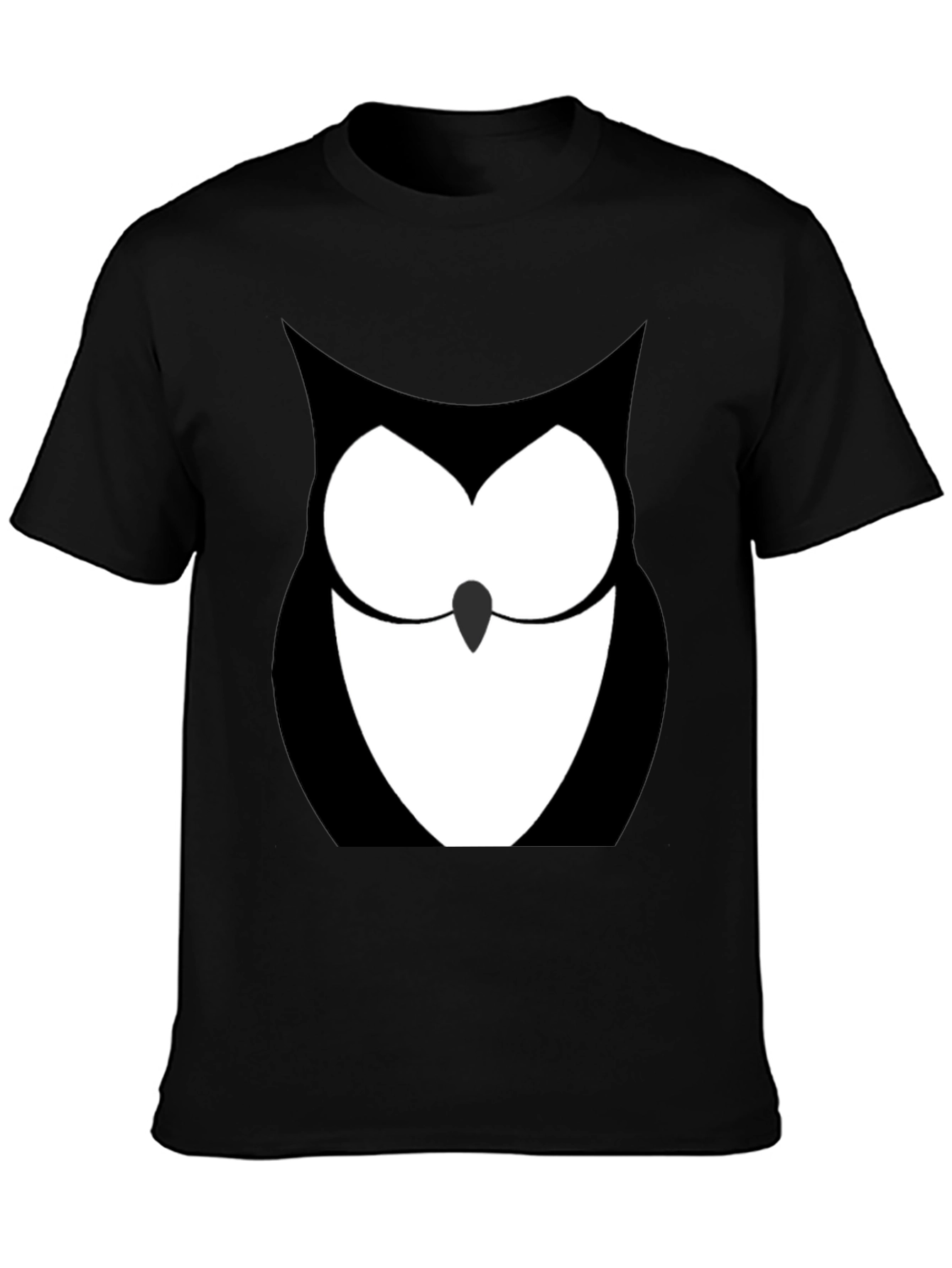 Black Owl Graphic Print Black T-Shirt view 3