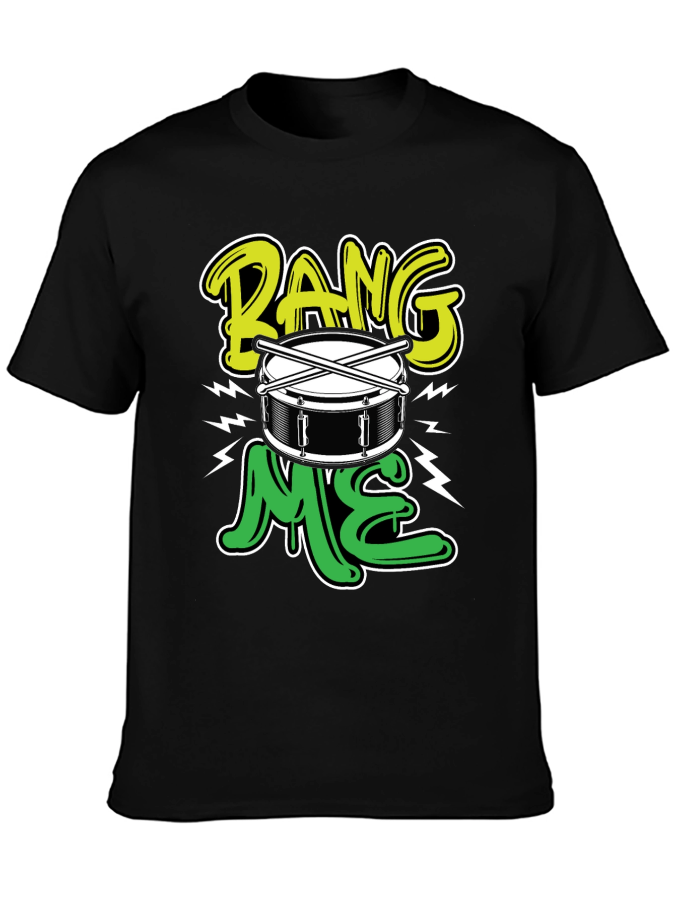 Black Bang Me Drummer T-Shirt view 3