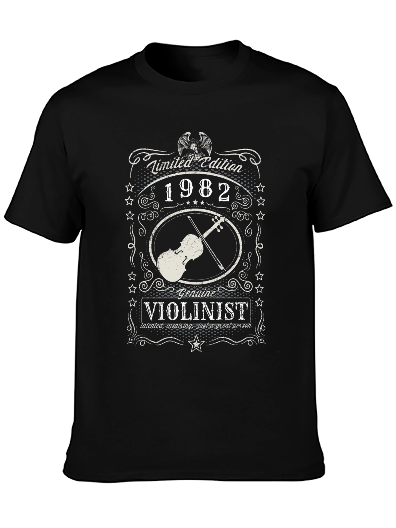 Black Genuine Violinist Limited Edition 1982 T-Shirt view 3