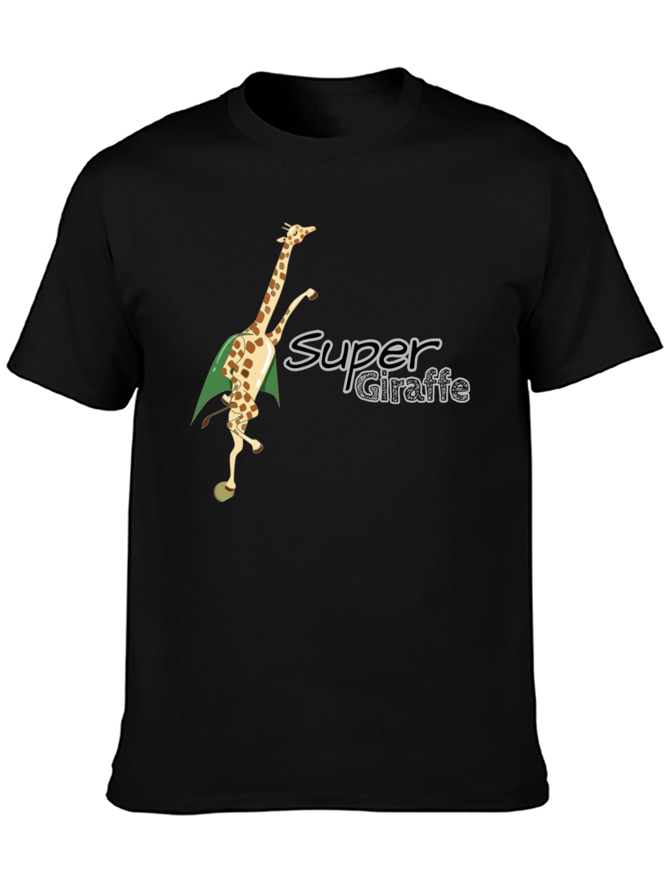 Black Super Giraffe Tee - Black Cotton Blend view 3