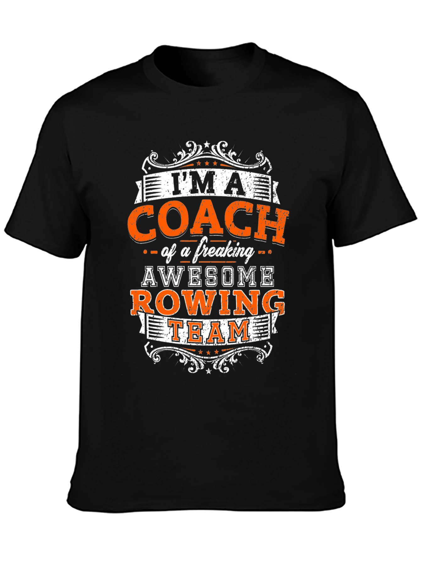 Black Awesome Rowing Coach T-Shirt view 3