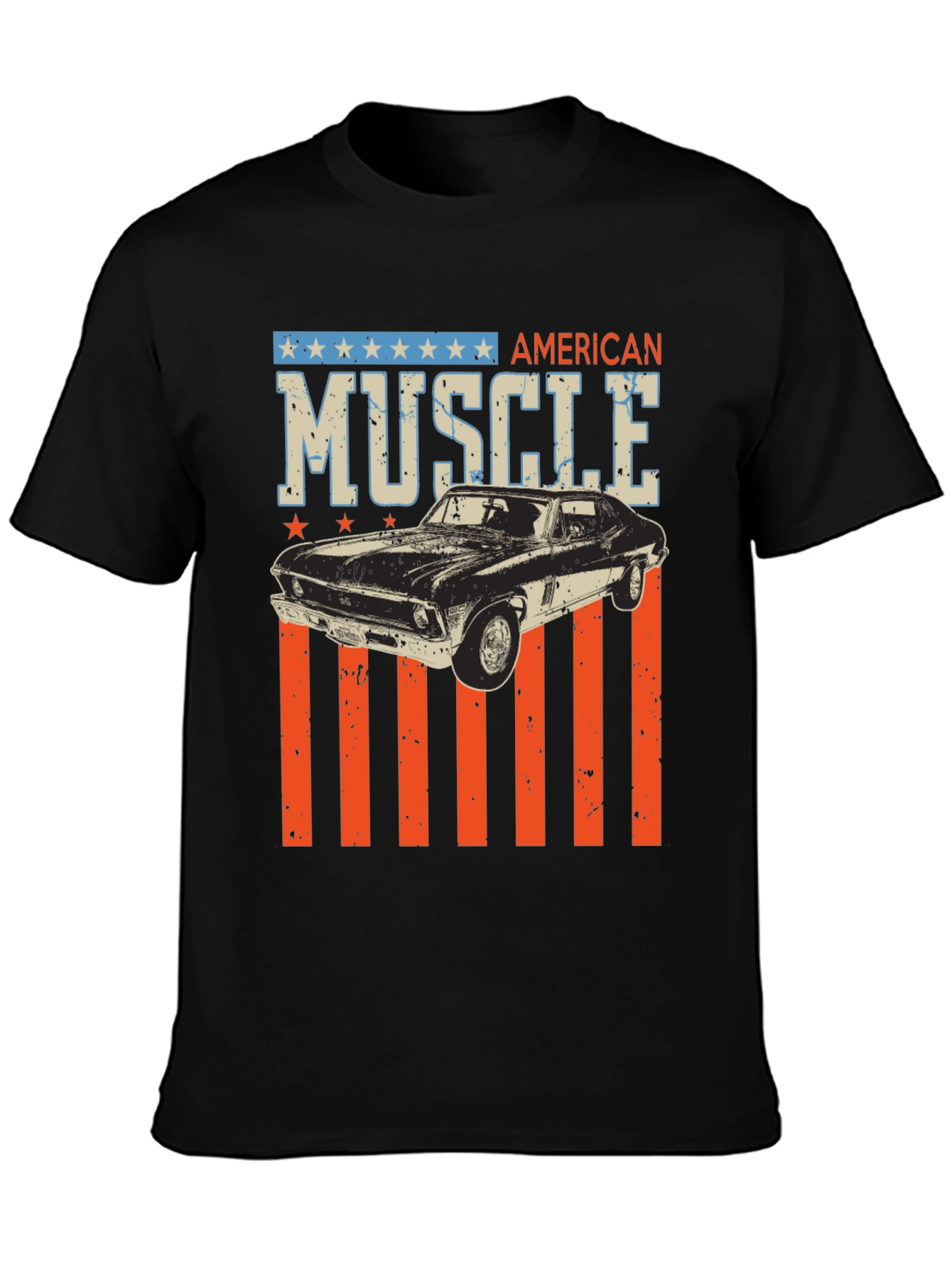 Black American Muscle Car Graphic Tee view 3