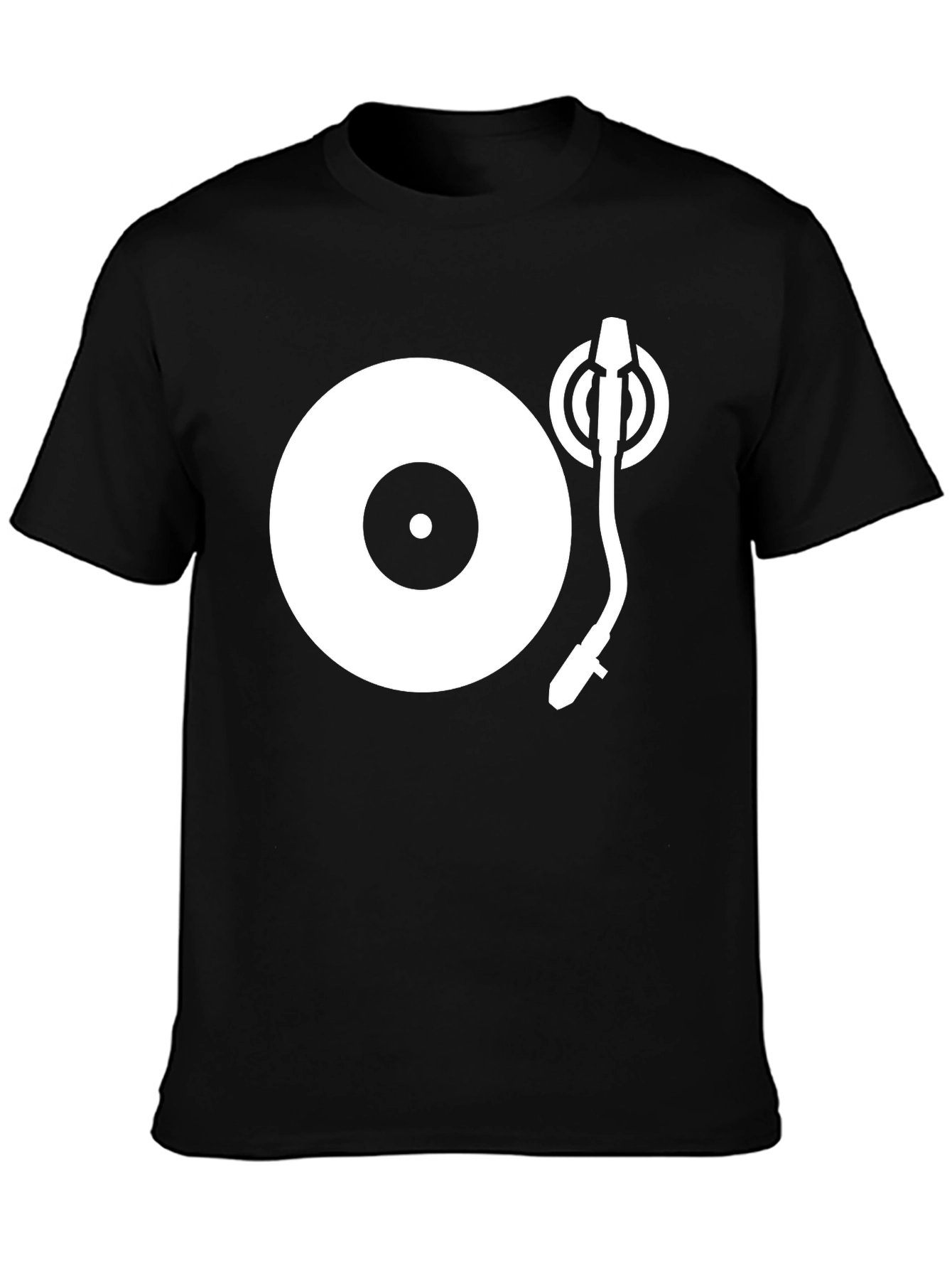 Black Turntable Graphic Black T-Shirt view 3