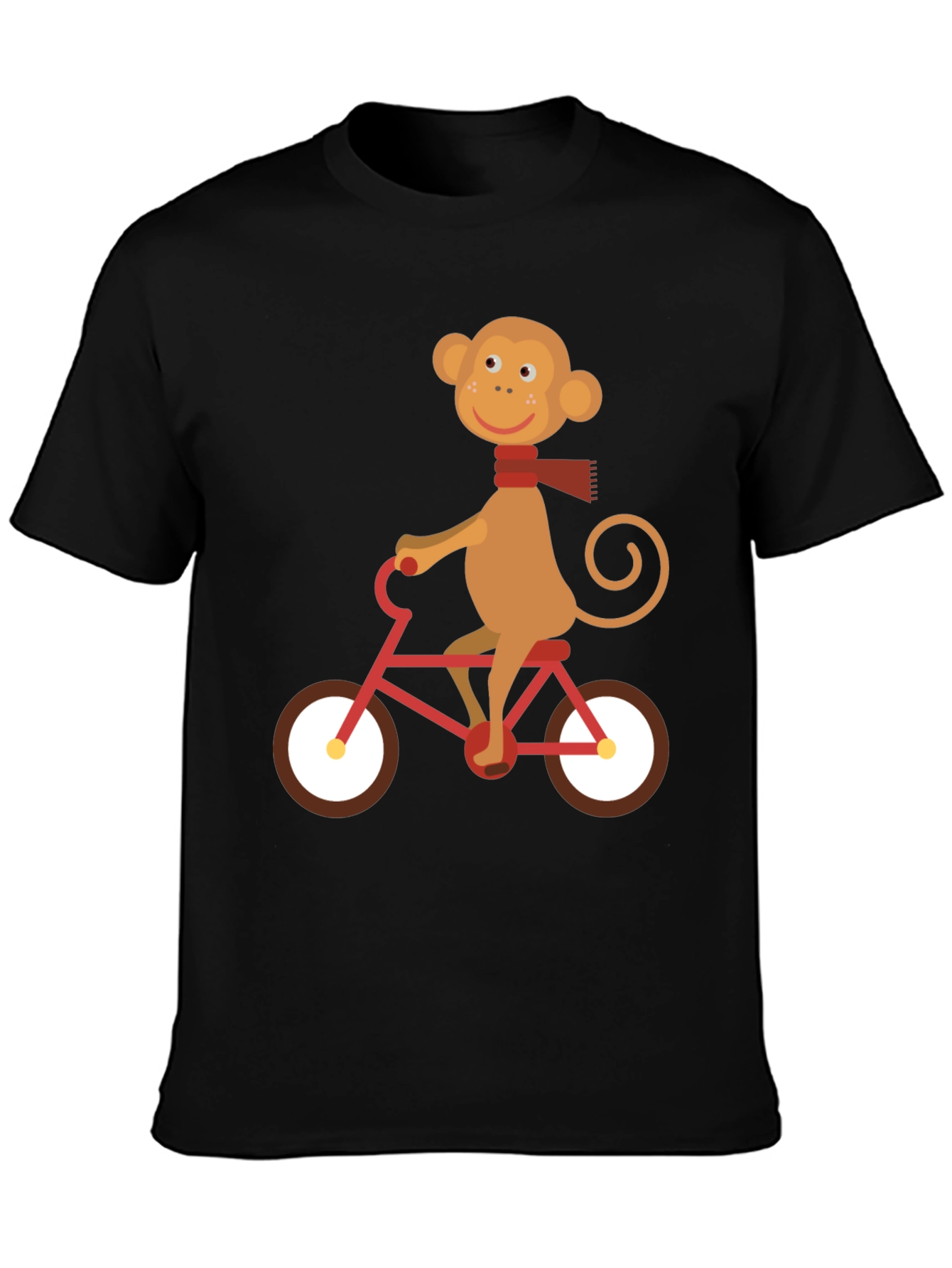 Black Monkey on Bike Graphic Tee - Fun & Unique Design view 3